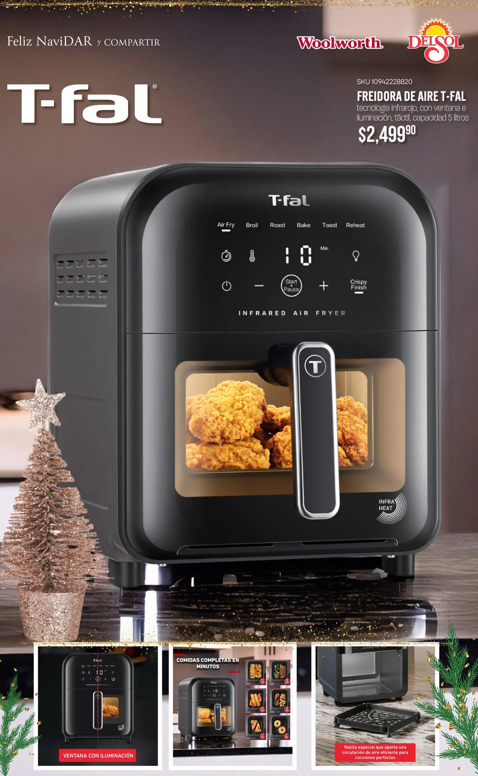 Nuevas ofertas de Del Sol y Woolworth válidas en toda la República Mexicana desde el 06.11.2025. ¡Encuentra las mejores ofertas en Del Sol y Woolworth catálogo Regalos 2025! | Página: 27 | Productos: Freidora de aire, Freidora, Rejilla