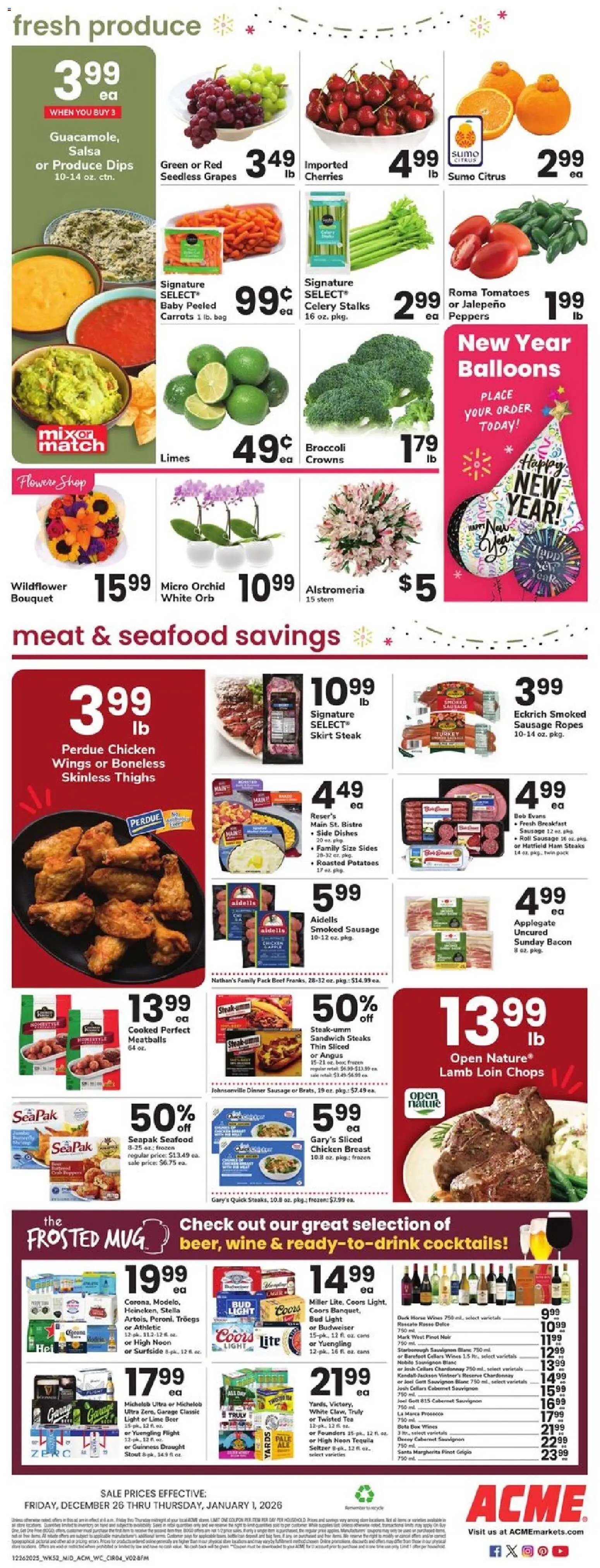 Acme Weekly Ad - valid from 26.12.2025 | Page: 4 | Products: Broccoli, Cherries, Beer, Tomatoes