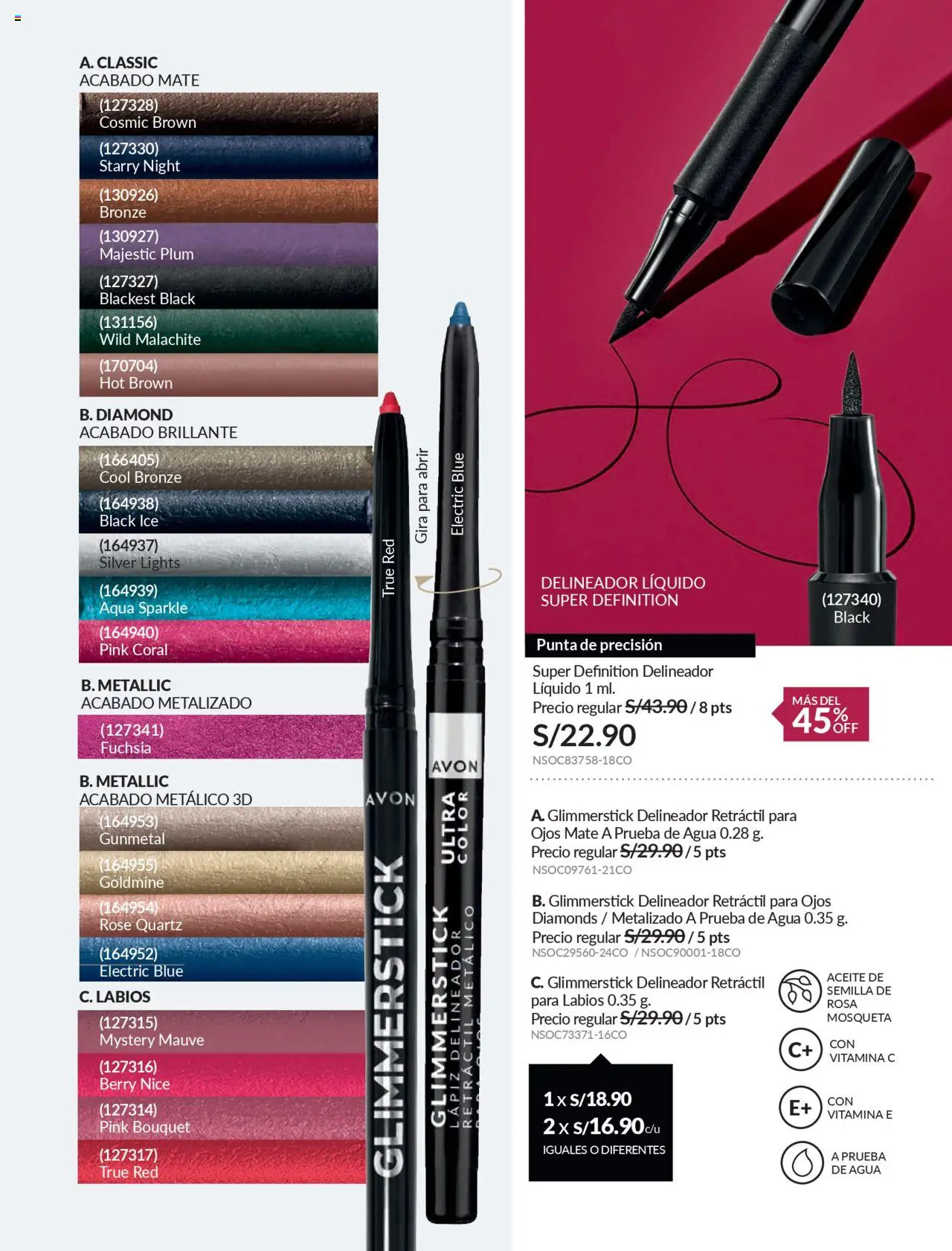 Catálogo Avon válido desde 11.08.2025 | Página: 35 | Productos: Delineador, Aceite