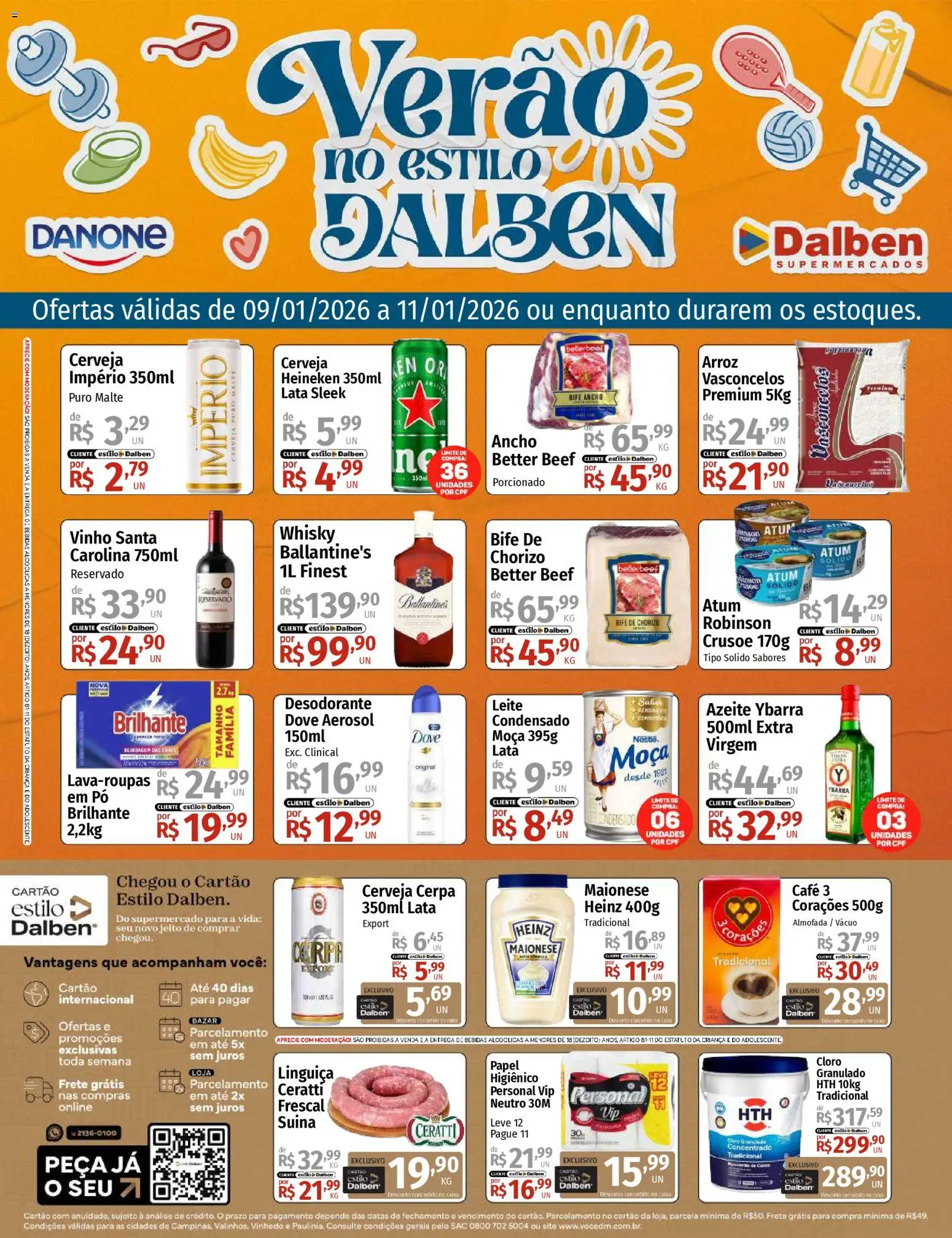 Supermercado Dalben Folheto - válido de 09.01.2026 | Página: 1 | Produtos: Desodorante, Café, Arroz, Heineken