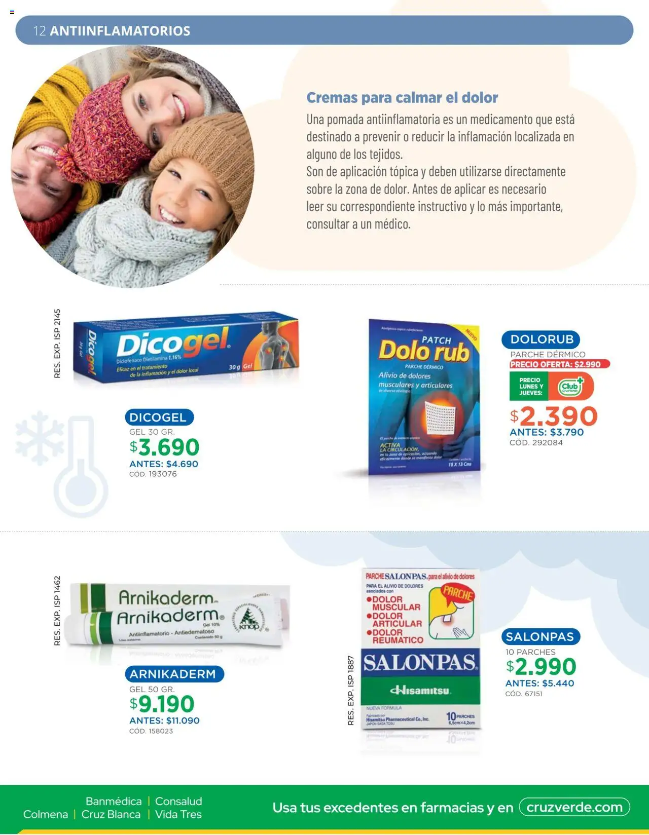 Ofertas Invierno Cruz Verde │ válido desde el 01.08.2025 | Página: 12 | Productos: Antiinflamatorio, Sobre
