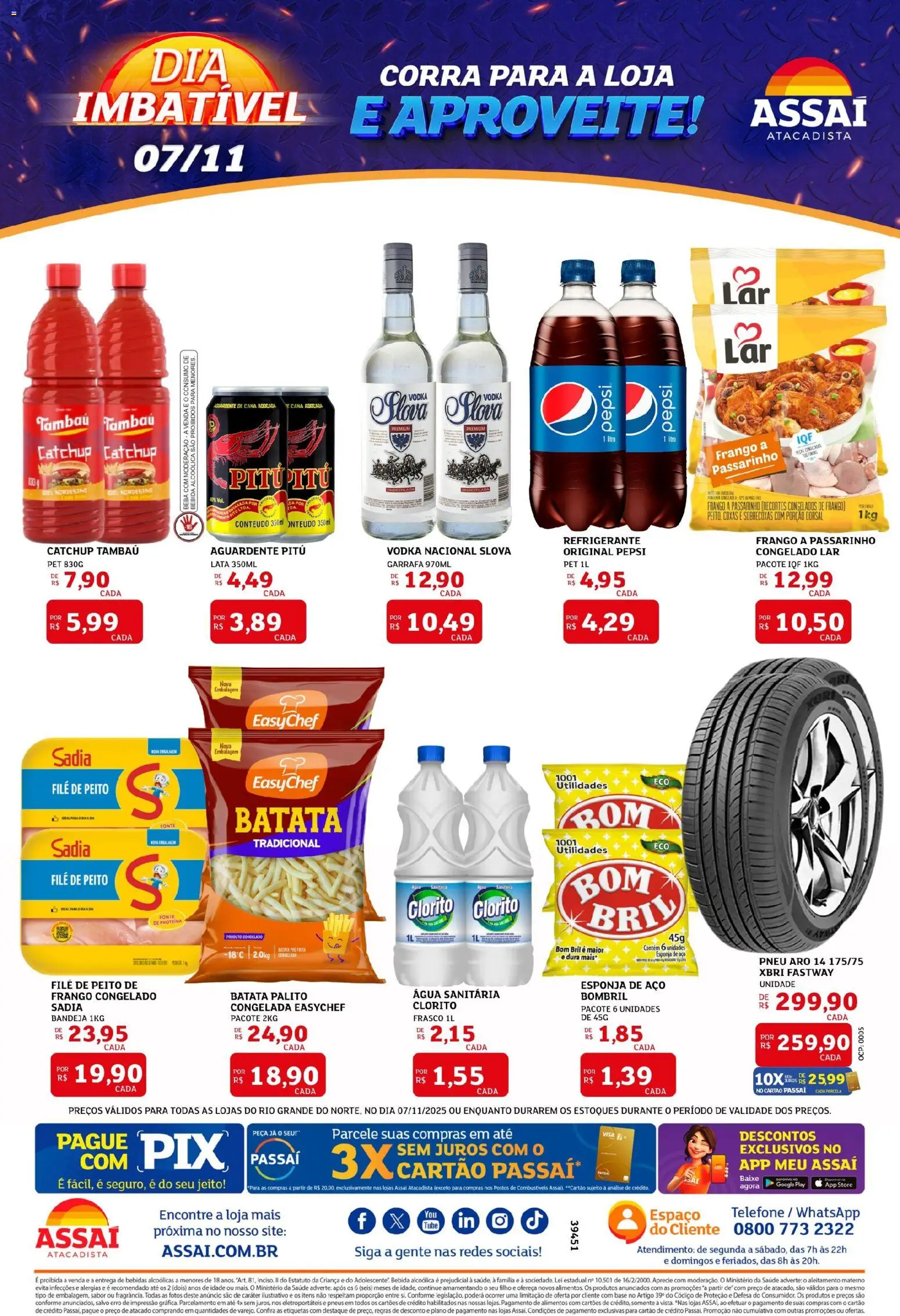 Assaí Atacadista Folheto - válido de 07.11.2025 | Página: 2 | Produtos: Esponja, Pneus, Bandeja, Esponja de aço