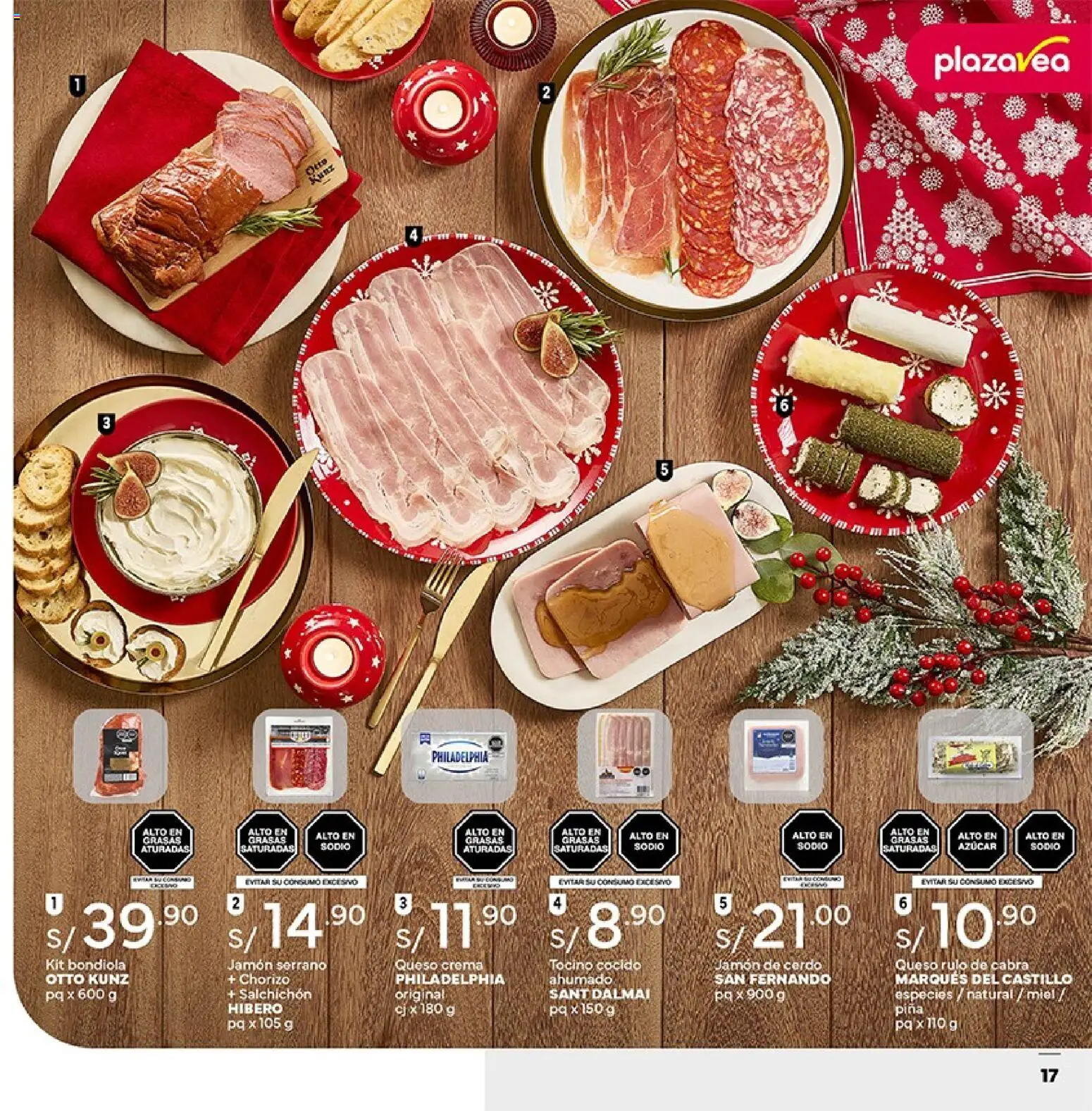 Catálogo Plaza Vea válido desde 10.12.2025 | Página: 17 | Productos: Queso, Cerdo, Piña, Crema