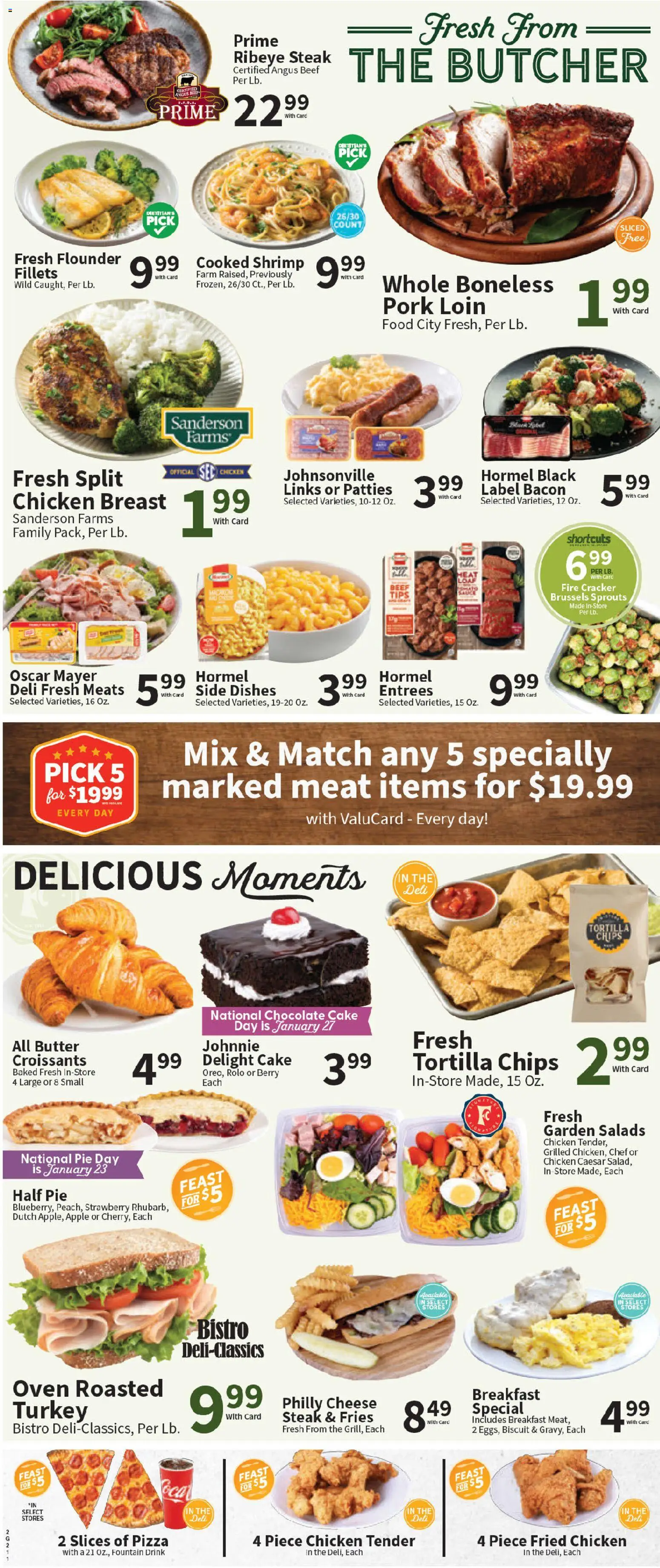 Food City Weekly Ad - valid from 23.01.2026 | Page: 4 | Products: Brussels Sprouts, Butter, Chocolate, Croissants