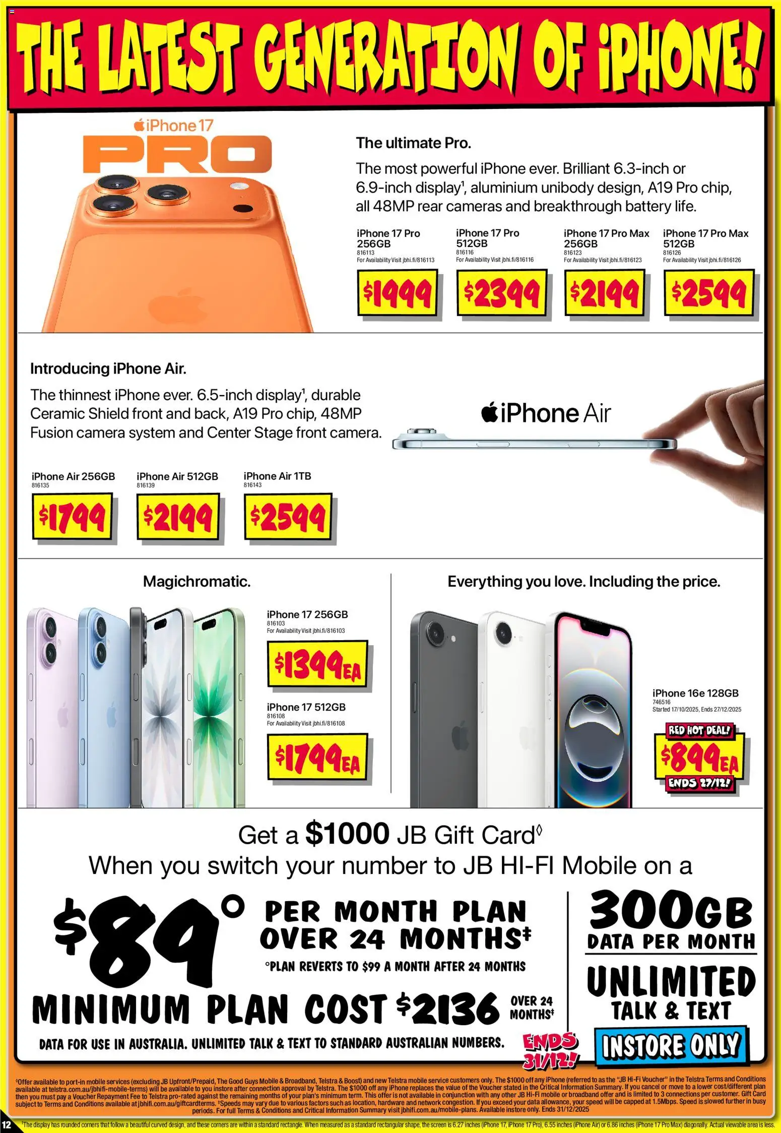 JB Hi-Fi catalogue - valid from 18.12.2025 | Page: 12 | Products: Battery, Camera, Iphone, Screen