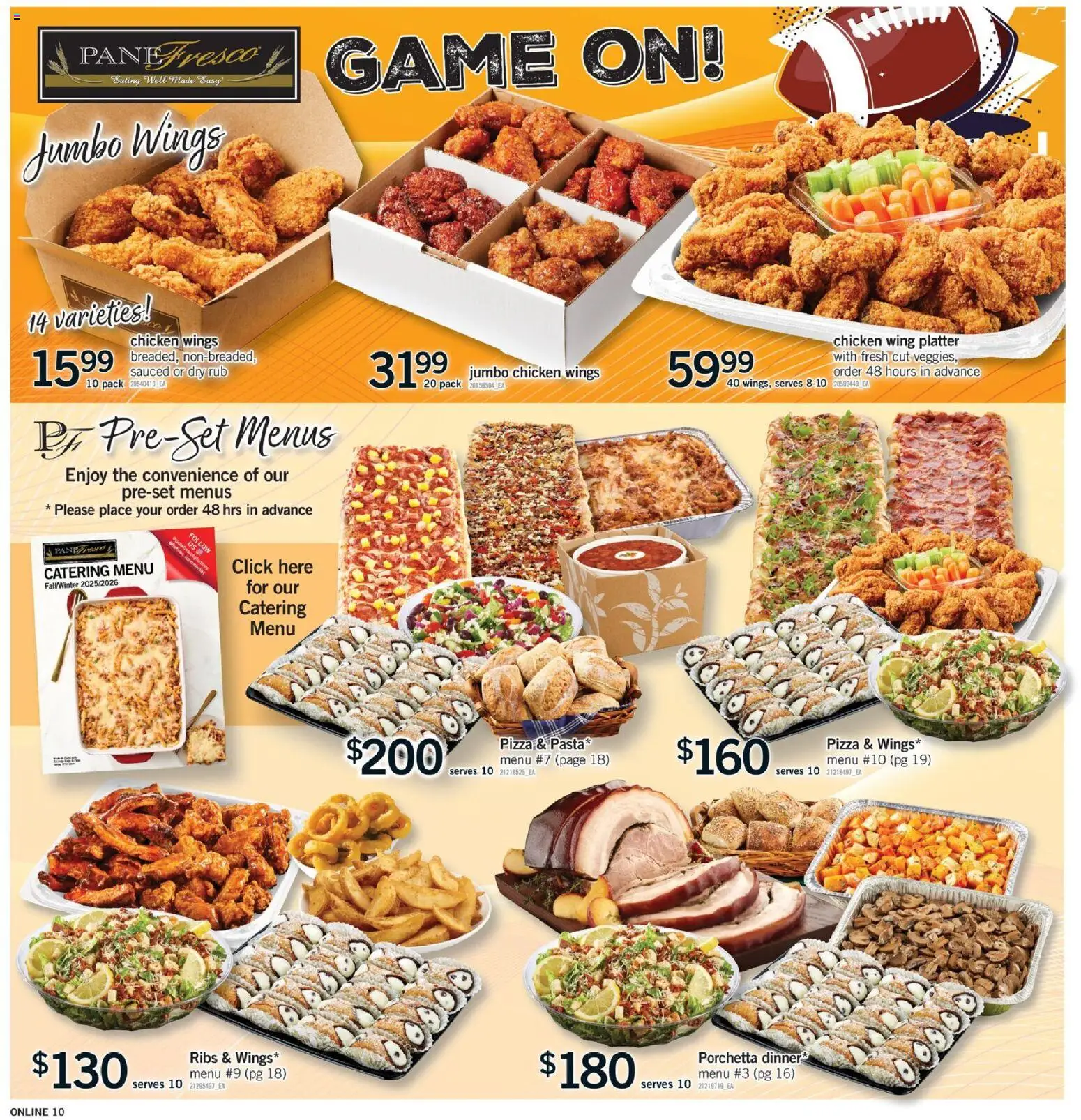 Fortinos flyer valid from 13.11.2025 | Page: 10 | Products: Chicken wings, Game, Pizza, Chicken