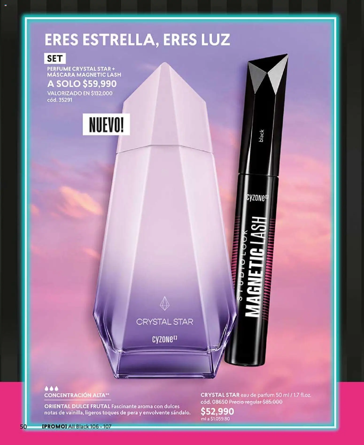 CyZone revista - valida desde el 03.04.2026 | Página: 50 | Productos: Perfume, Ruana, Máscara, Pera