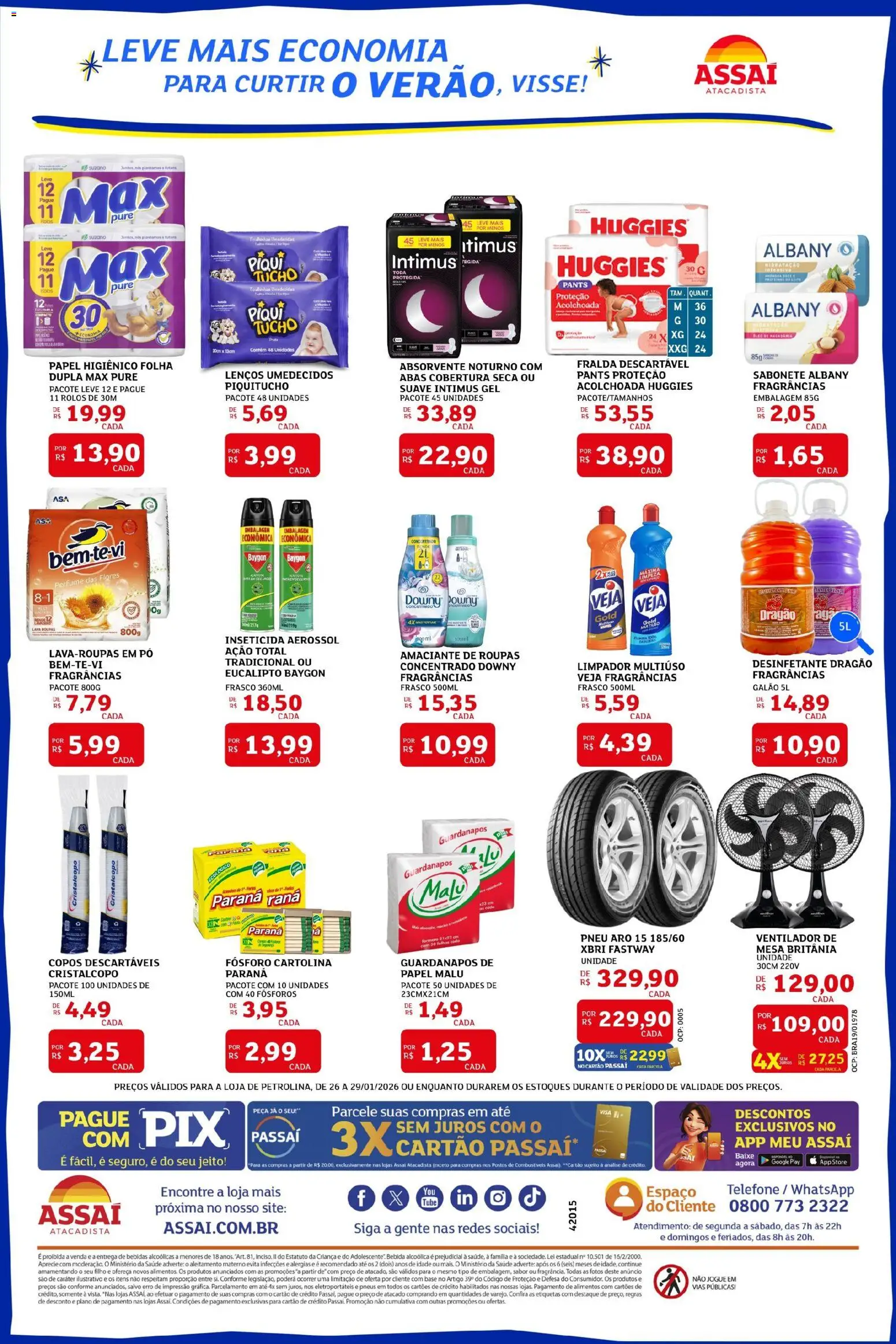 Assaí Atacadista Folheto - válido de 26.01.2026 | Página: 4 | Produtos: Fósforo, Base, Bebida, Copos