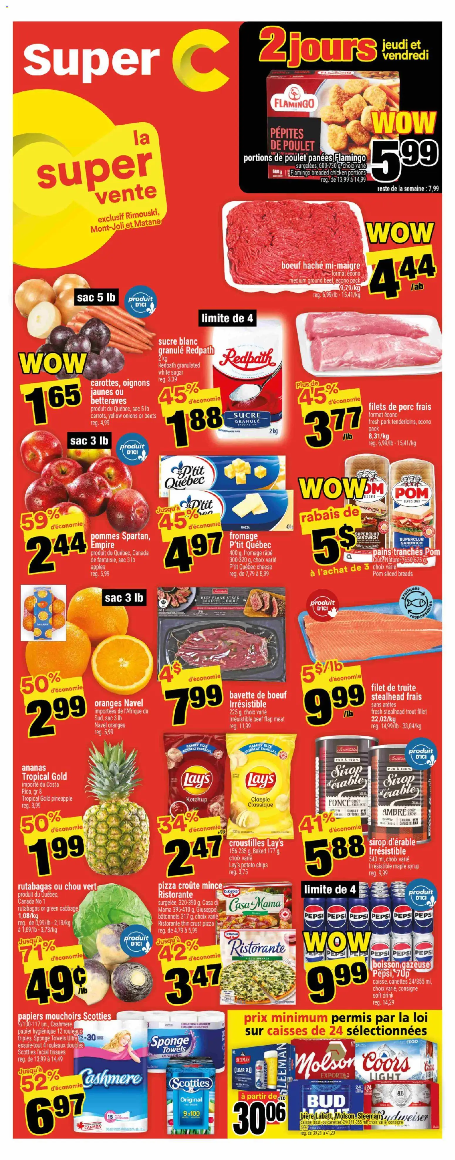 Super C flyer valid from 30.10.2025 | Page: 1 | Products: Beef, Sponge, Chicken, Apples