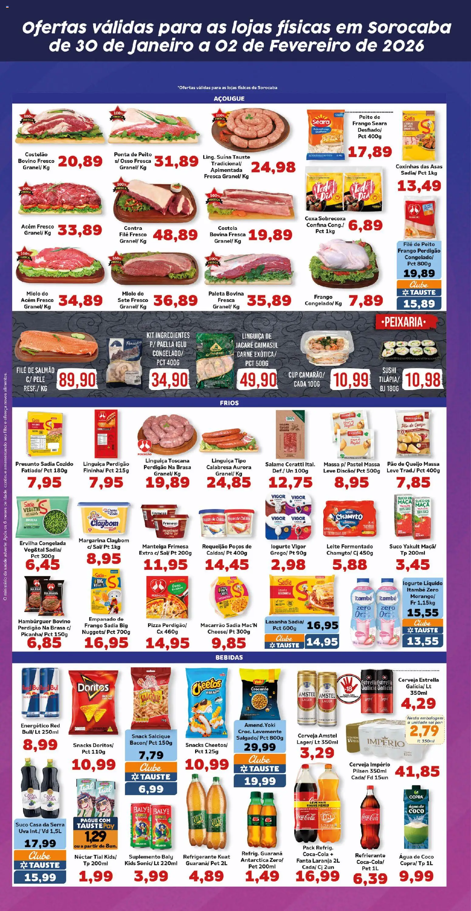 Tauste Folheto - válido de 30.01.2026 | Página: 4 | Produtos: Ervilha, Fanta, Requeijão, Margarina