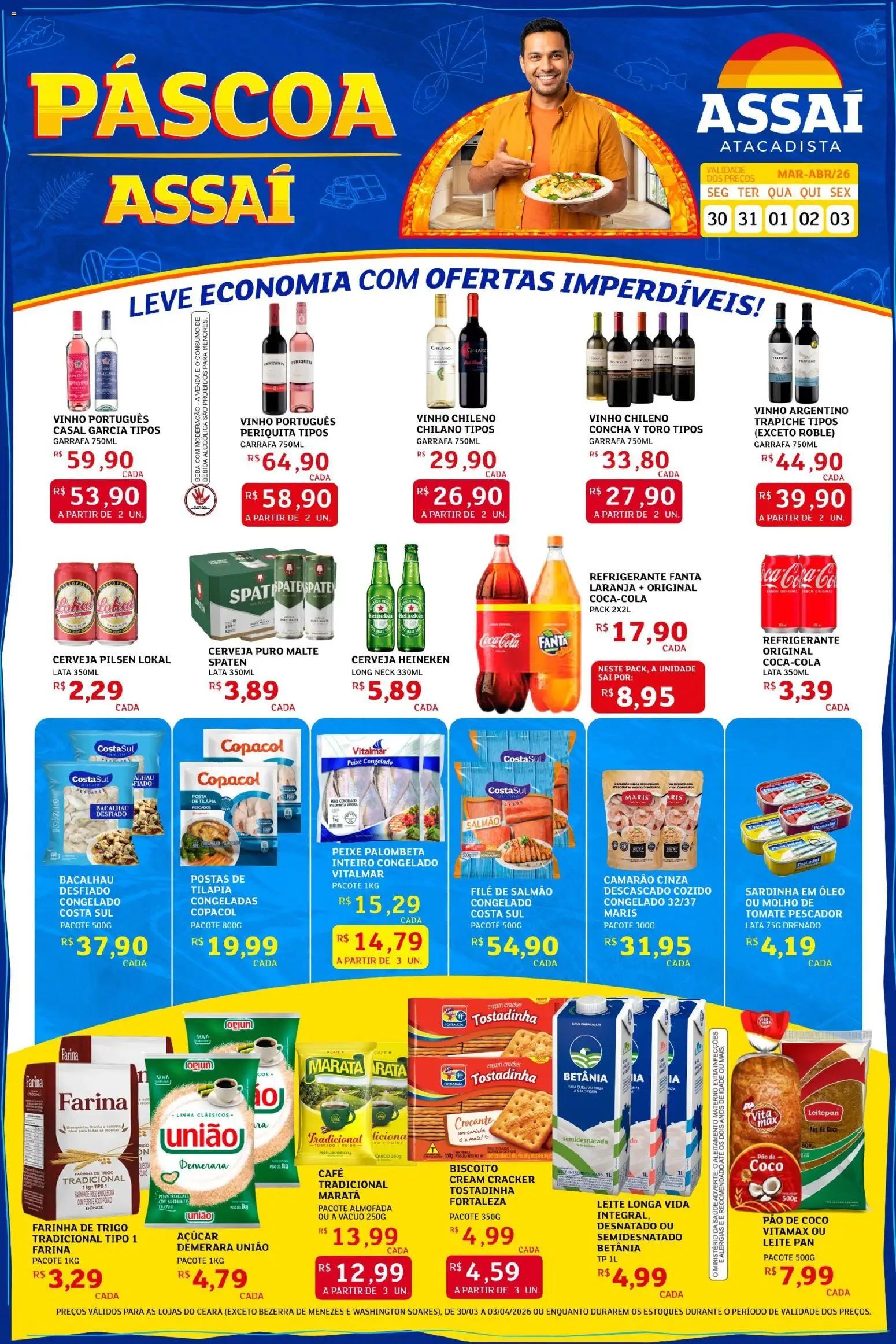 Assaí Atacadista Folheto - válido de 30.03.2026 | Página: 1 | Produtos: Coco, Salmão, Óleo, Café