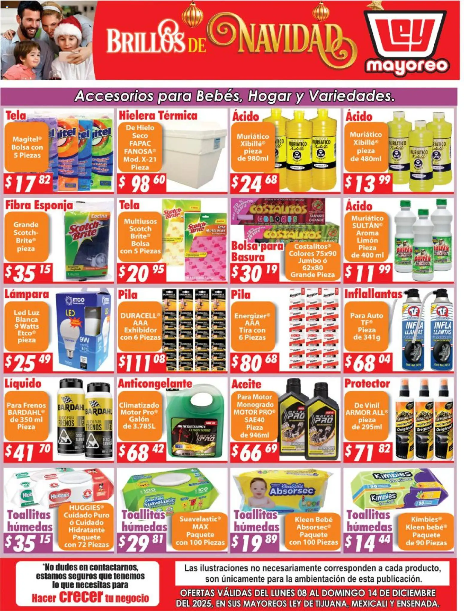 Nuevas ofertas de Casa Ley válidas en toda la República Mexicana desde el 08.12.2025. ¡Encuentra las mejores ofertas en Casa Ley folleto Frontera! | Página: 2 | Productos: Toallitas húmedas, Aceite, Pila, Lámpara