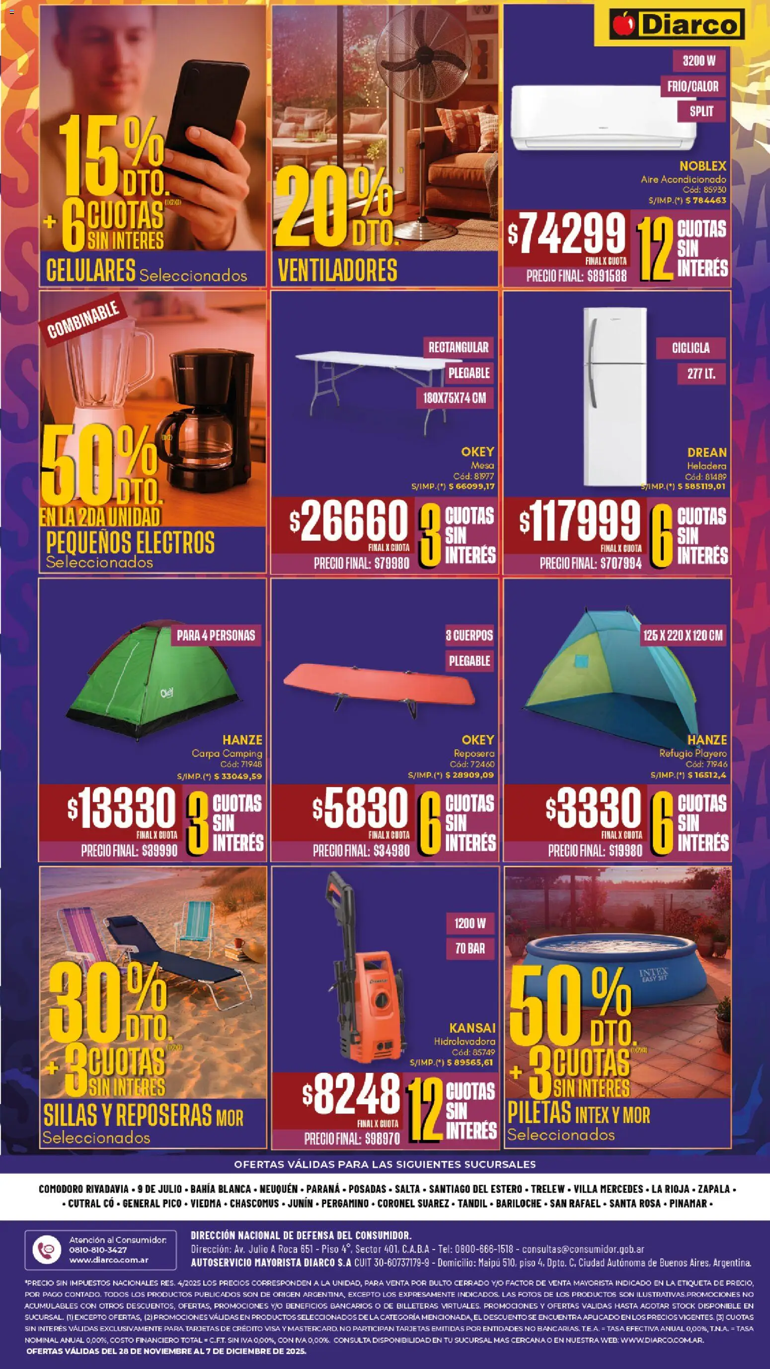 Diarco - Diarco Sale │ válido desde el 28.11.2025 | Página: 4 | Productos: Carpa, Mesa, Heladera, Hidrolavadora