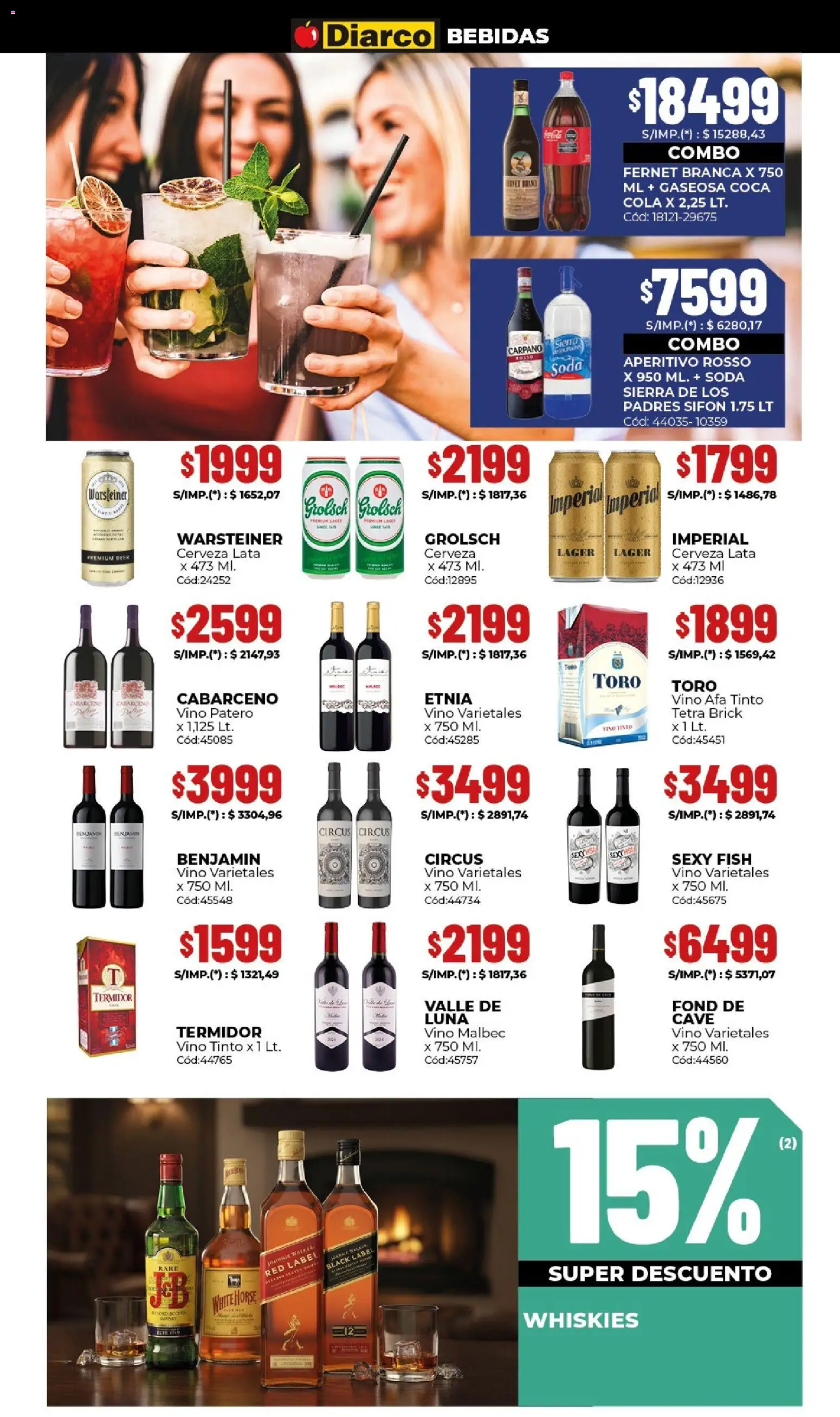 Diarco ofertas │ válido desde el 23.03.2026 | Página: 7 | Productos: Fernet, Gaseosa, Vino, Cerveza