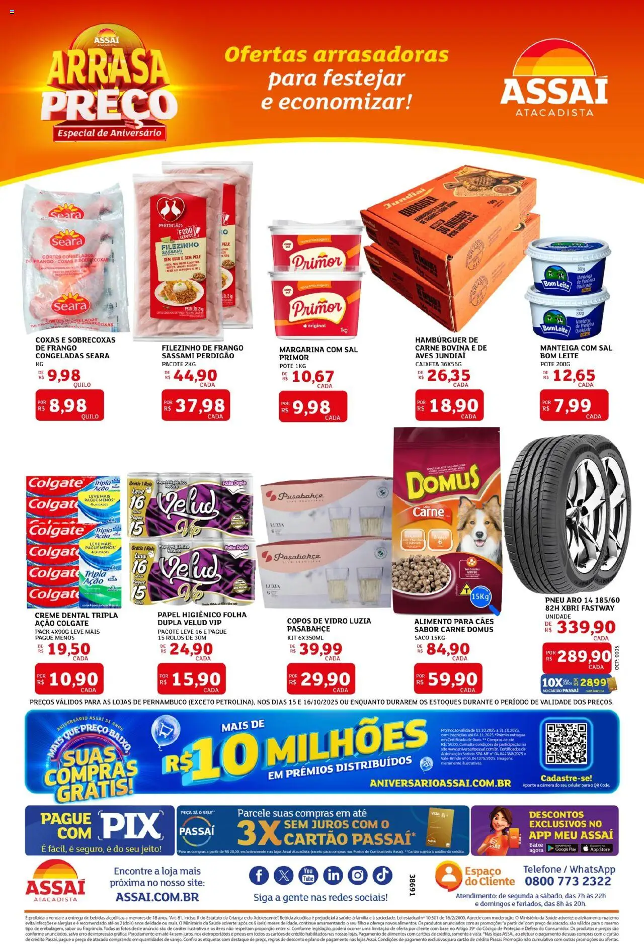 Assaí Atacadista Folheto - válido de 15.10.2025 | Página: 2 | Produtos: Base, Carne, Baixo, Sal