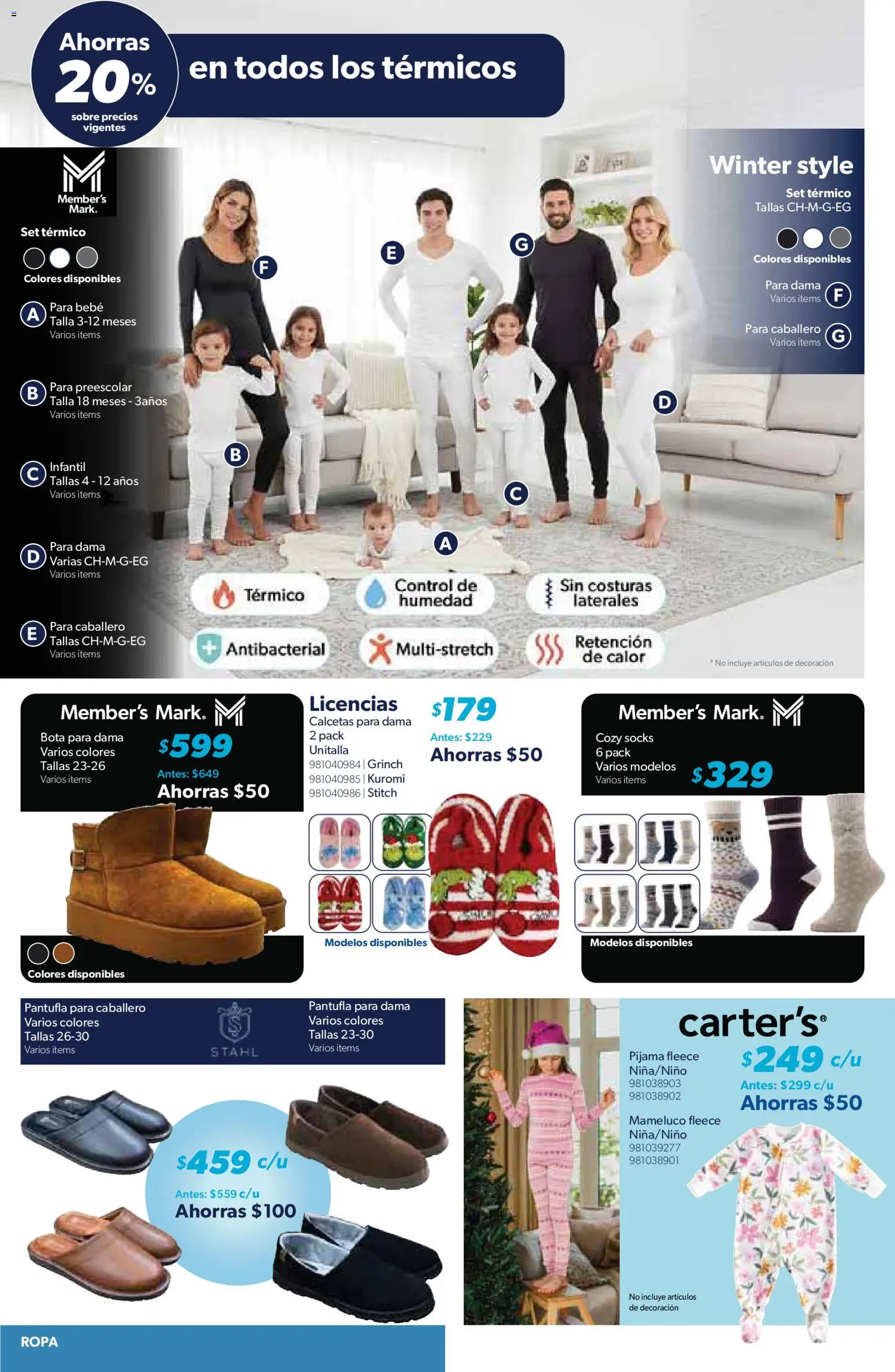 Nuevas ofertas de Sam's Club válidas en toda la República Mexicana desde el 20.11.2025. ¡Encuentra las mejores ofertas en Sam's Club catálogo Frontera! | Página: 18 | Productos: Calcetas, Pijama, Ropa, Sobre