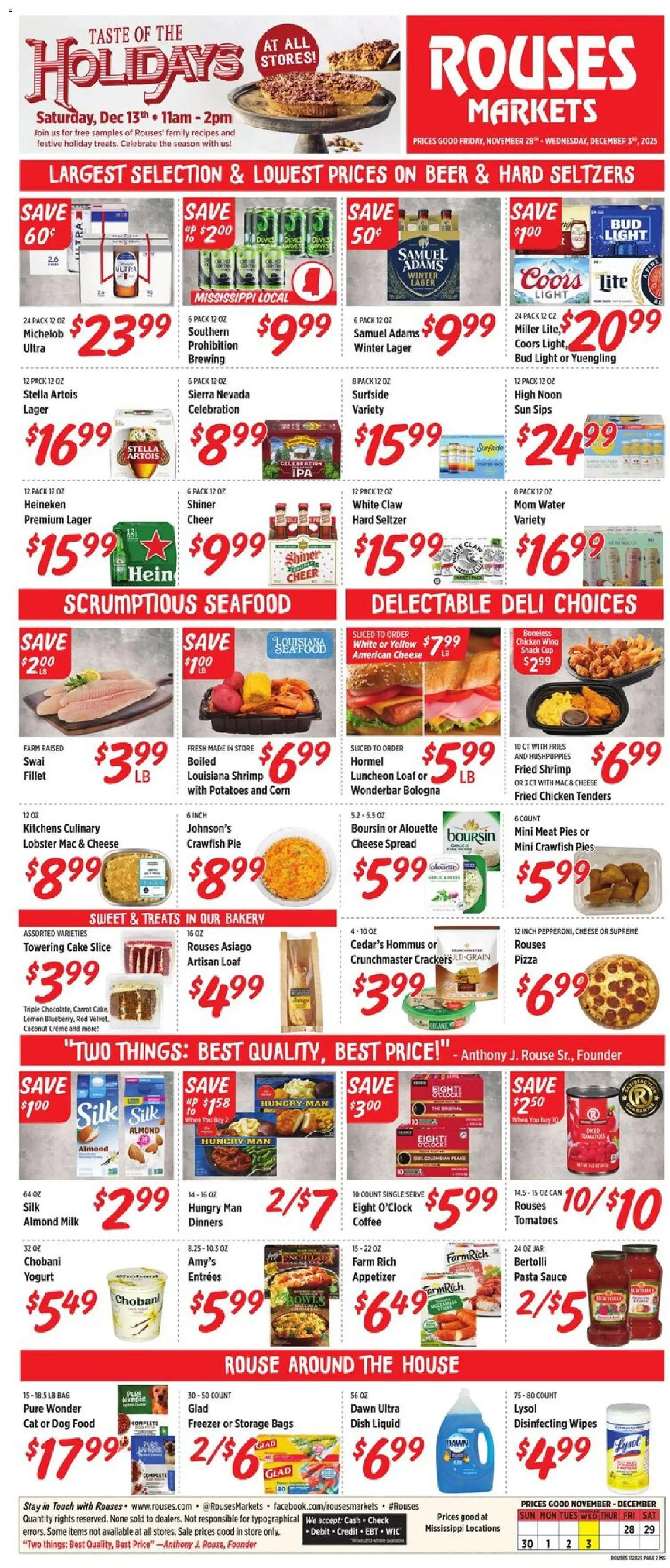 Rouses Weekly Ad - MS - valid from 28.11.2025 | Page: 2 | Products: Corn, Milk, Lemon, Freezer