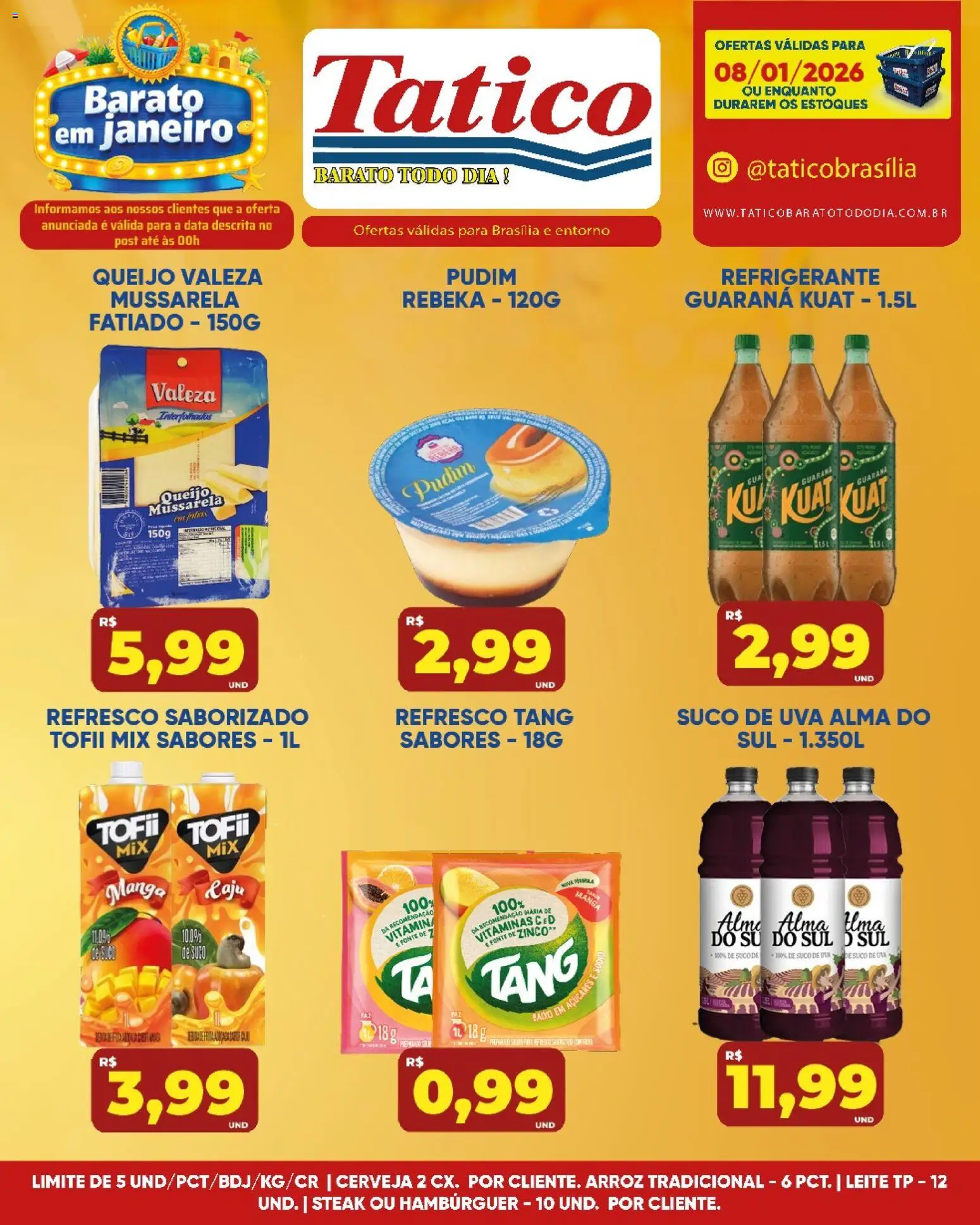Tatico Folheto - válido de 09.01.2026 | Página: 21 | Produtos: Caju, Suco, Arroz, Baixo
