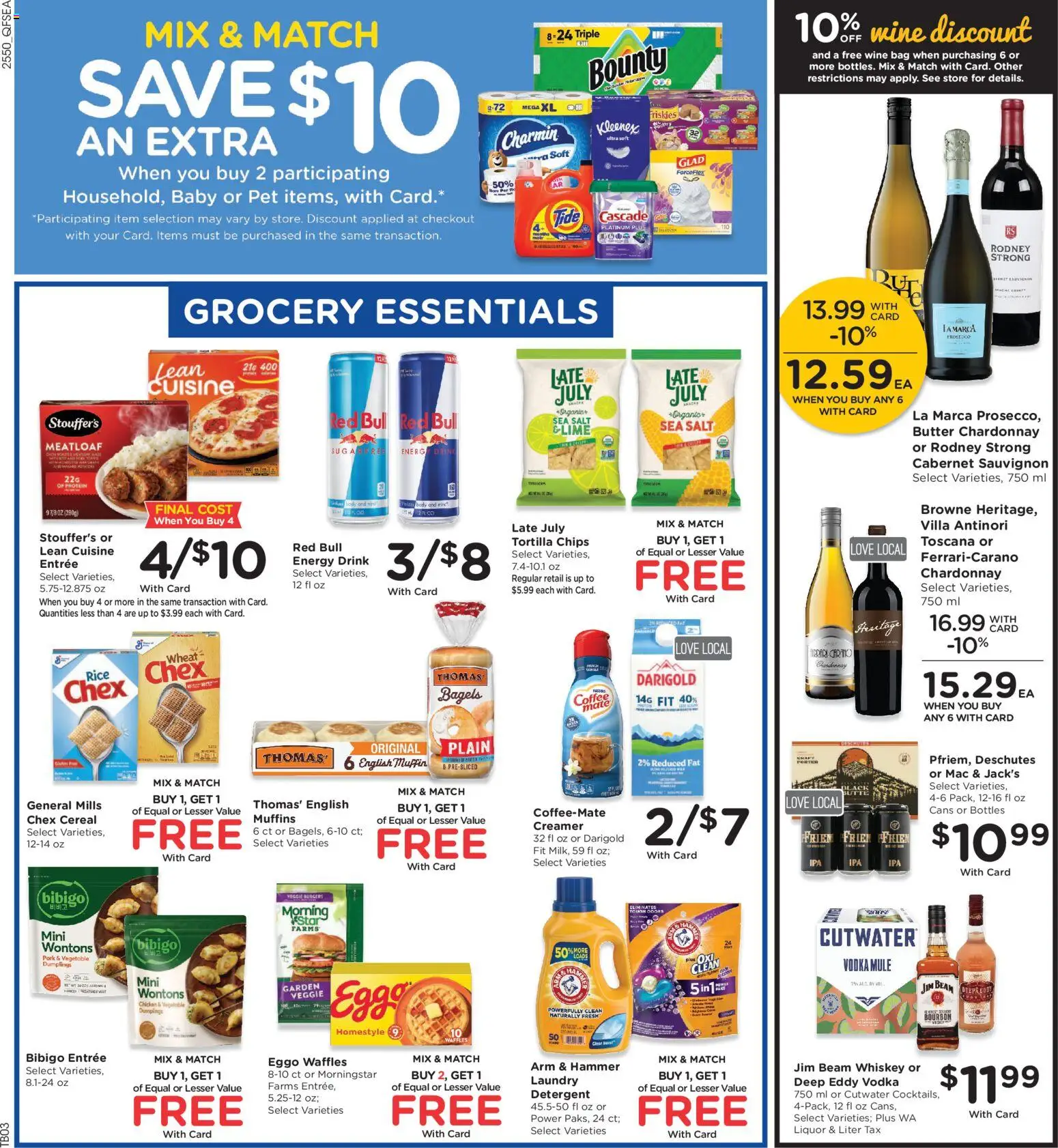 QFC Weekly Ad - WA - valid from 14.01.2026 | Page: 6 | Products: Detergent, Chips, Vodka, Bag
