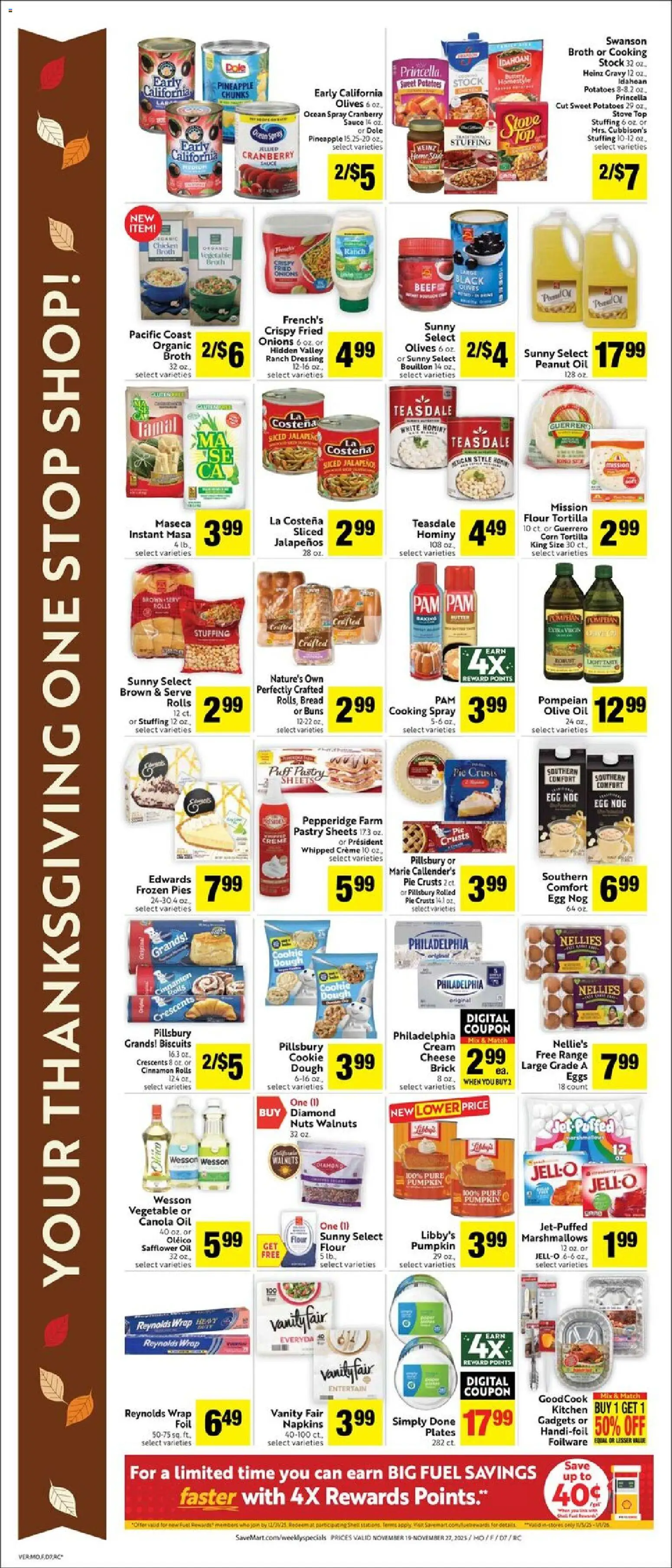 Save Mart Weekly - CA - valid from 19.11.2025 | Page: 4 | Products: Oil, Bread, Pineapple, Nuts