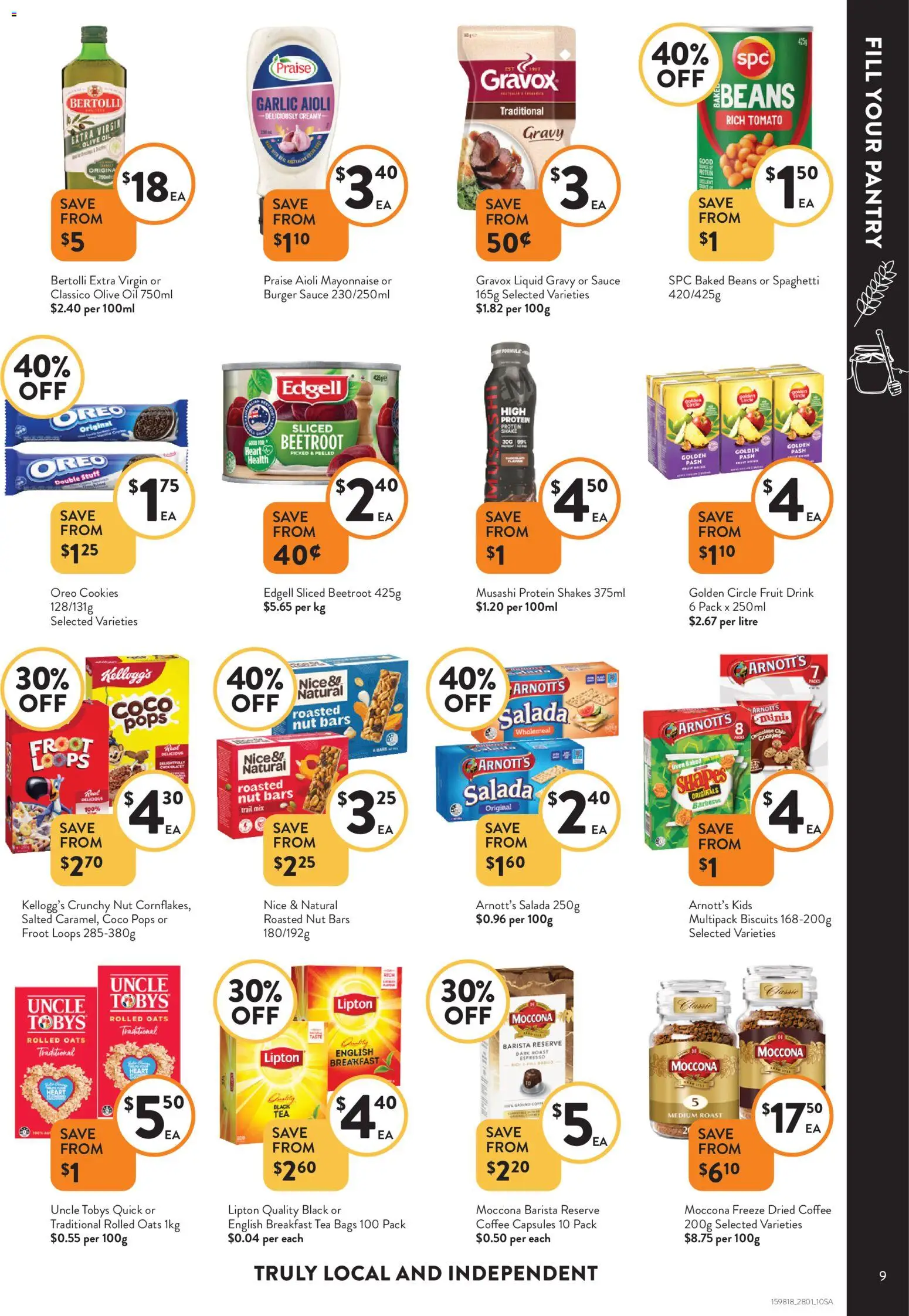 Foodworks catalogue - valid from 28.01.2026 | Page: 9 | Products: Oats, Olive oil, Biscuits, Sauce