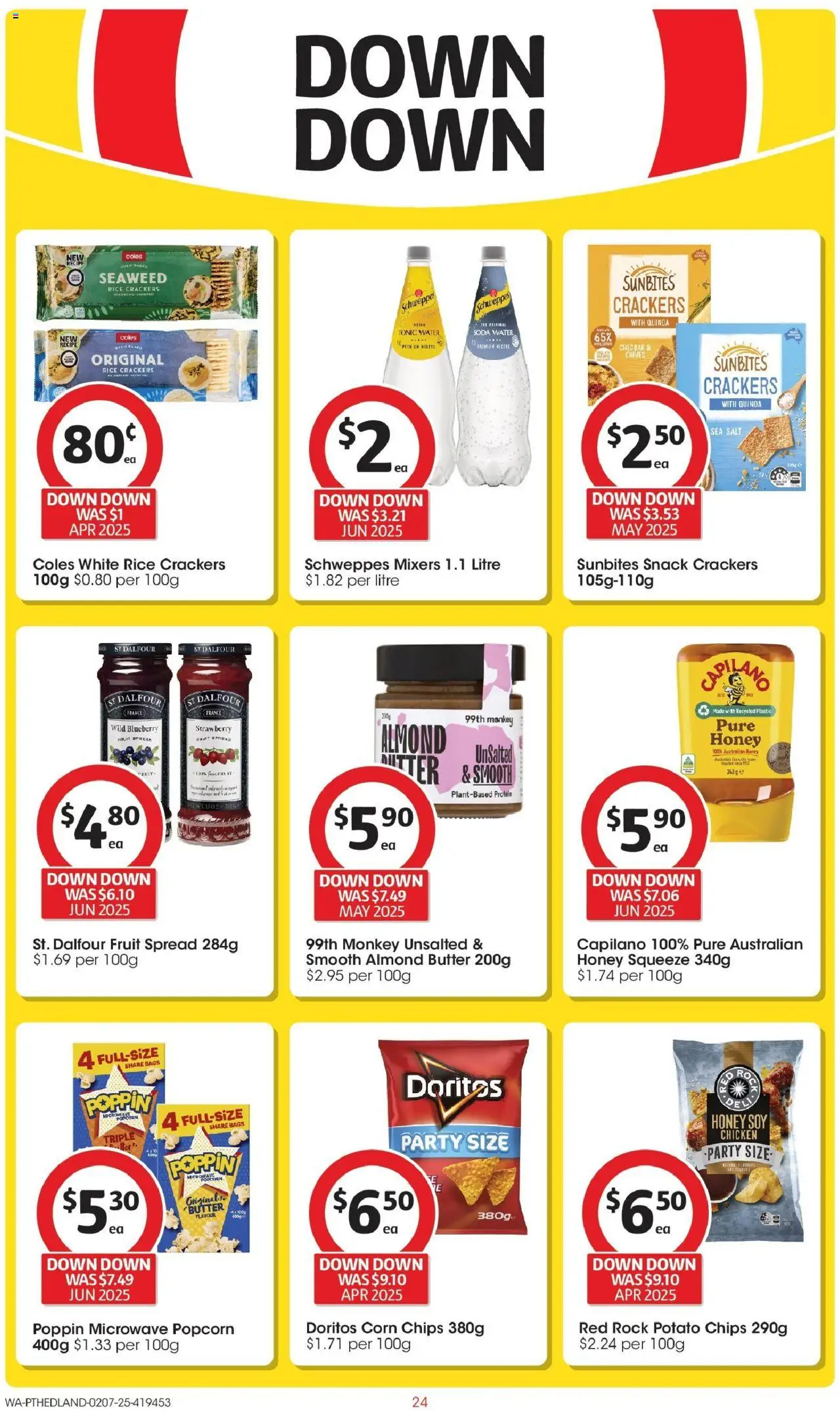 Coles catalogue - valid from 02.07.2025 | Page: 24 | Products: Crackers, Honey, Salt, Microwave