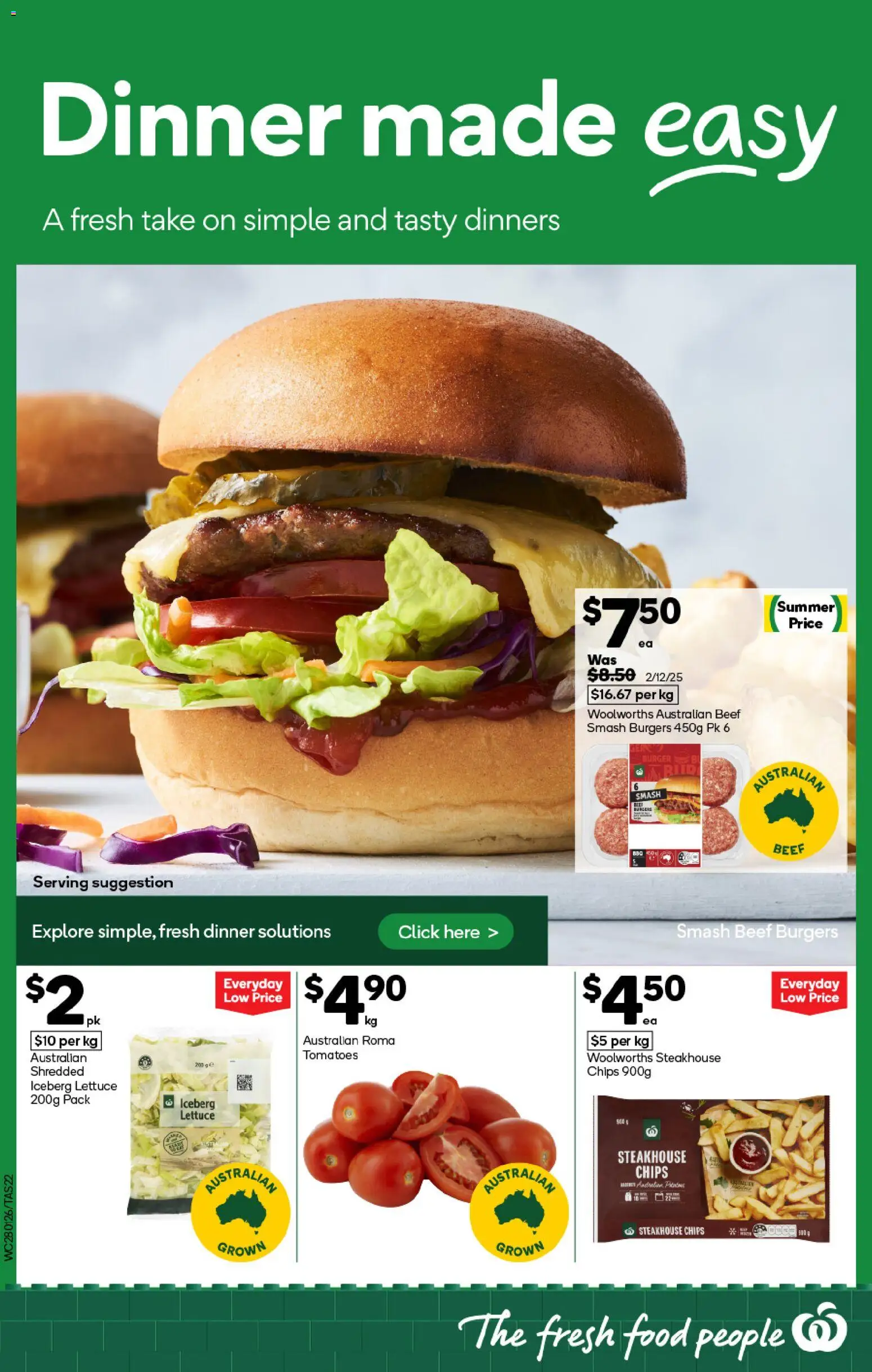 Woolworths catalogue - valid from 28.01.2026 | Page: 22 | Products: Lettuce, Tomatoes, Beef, Chips