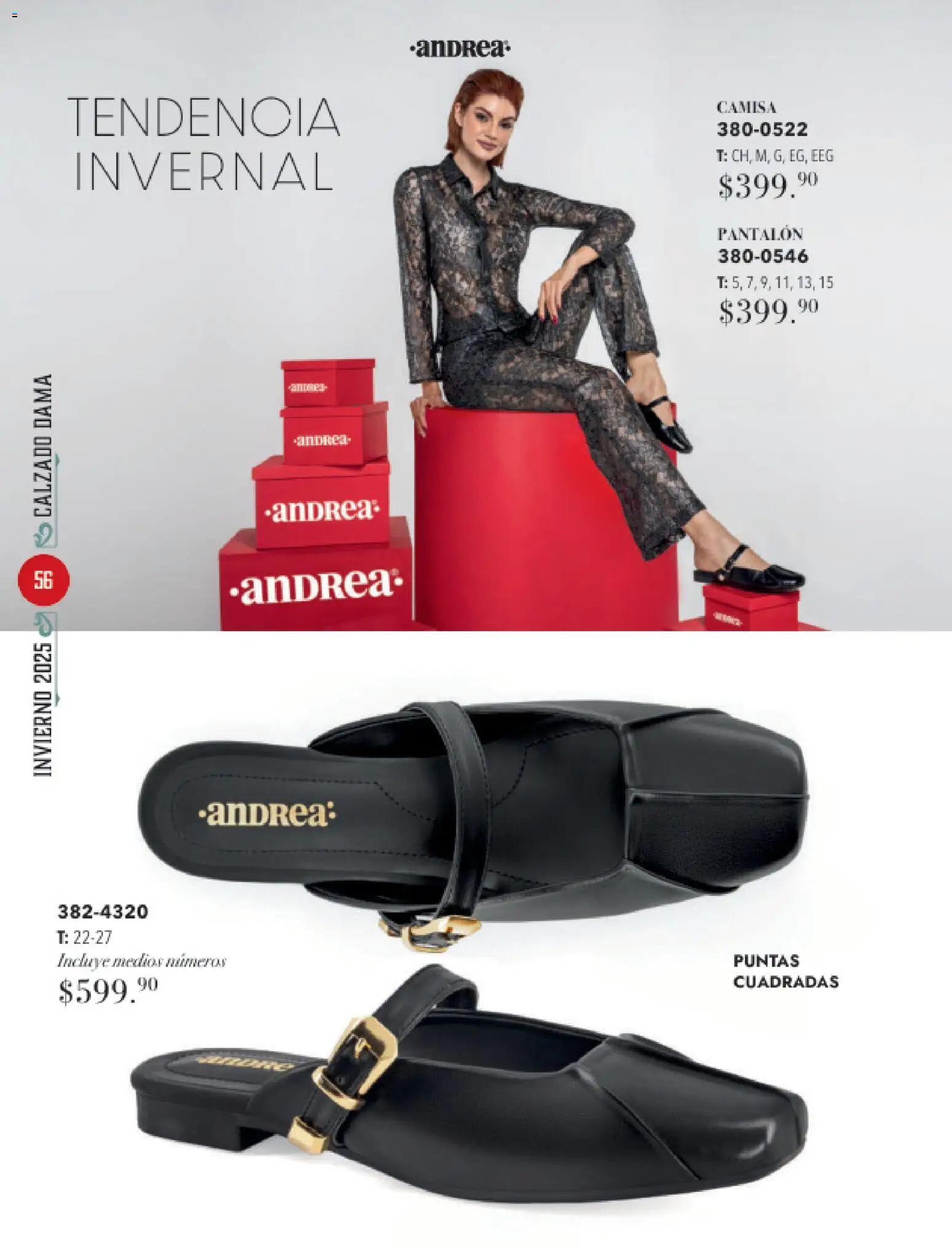 Nuevas ofertas de Andrea válidas en toda la República Mexicana desde el 26.11.2025. ¡Encuentra las mejores ofertas en Andrea catálogo Invierno! | Página: 56 | Productos: Camisa