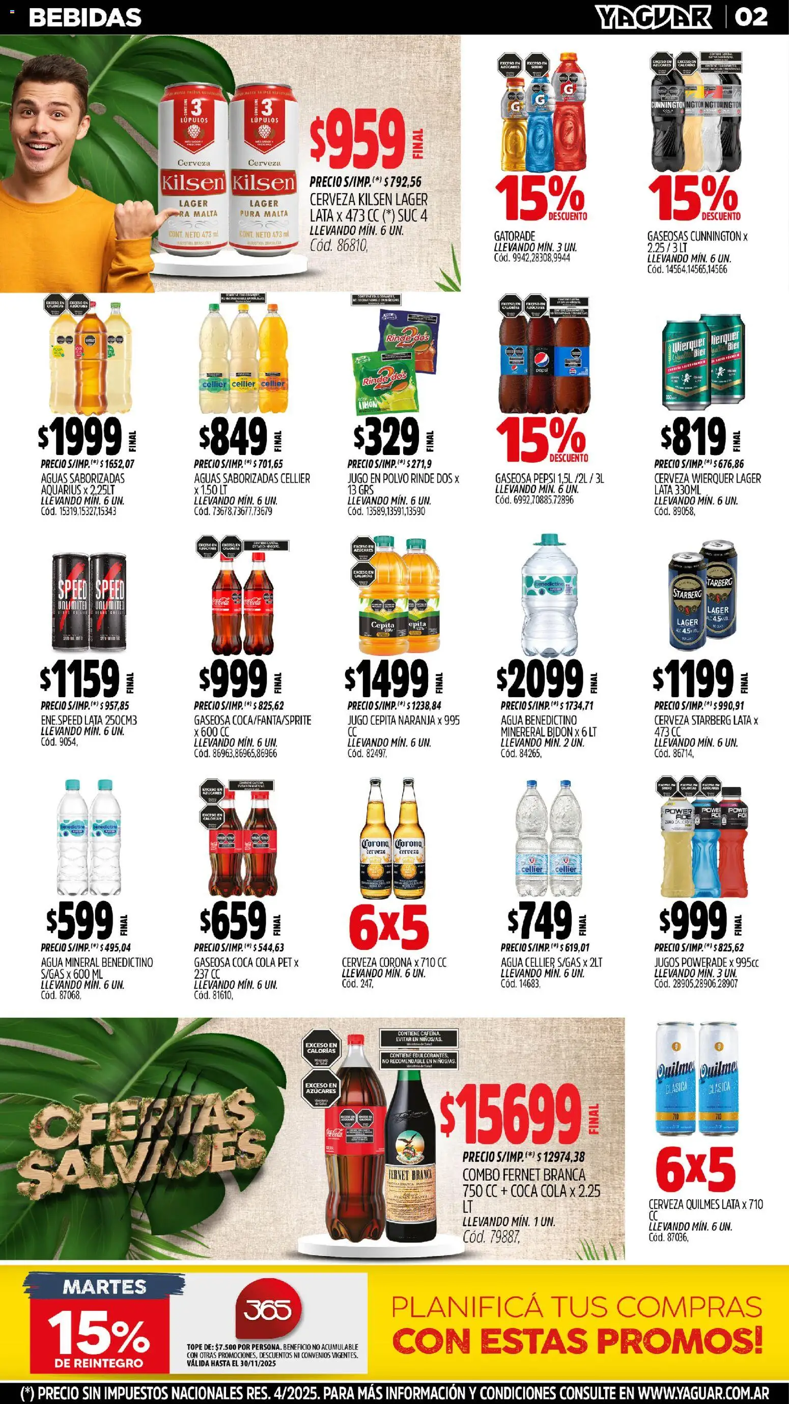 Yaguar - Tigre │ válido desde el 03.11.2025 | Página: 2 | Productos: Bidón, Fernet, Agua, Cerveza