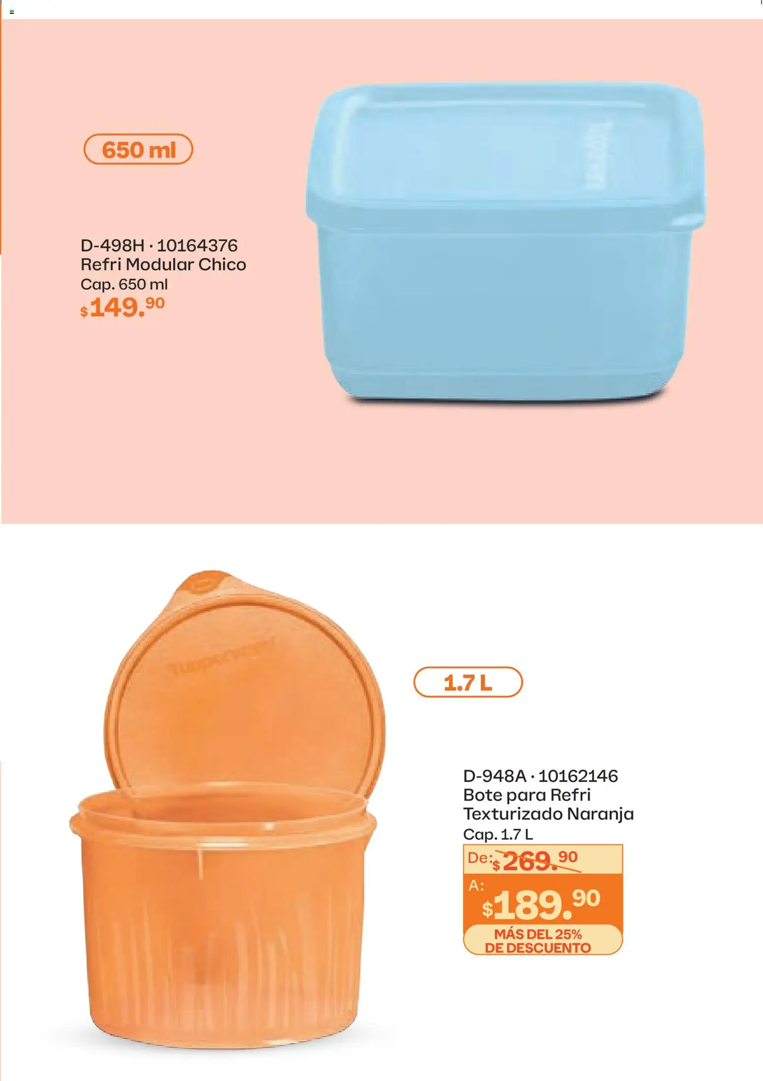 Nuevas ofertas de Tupperware válidas en toda la República Mexicana desde el 23.03.2026. ¡Encuentra las mejores ofertas en Tupperware catálogo! | Página: 91 | Productos: Modular