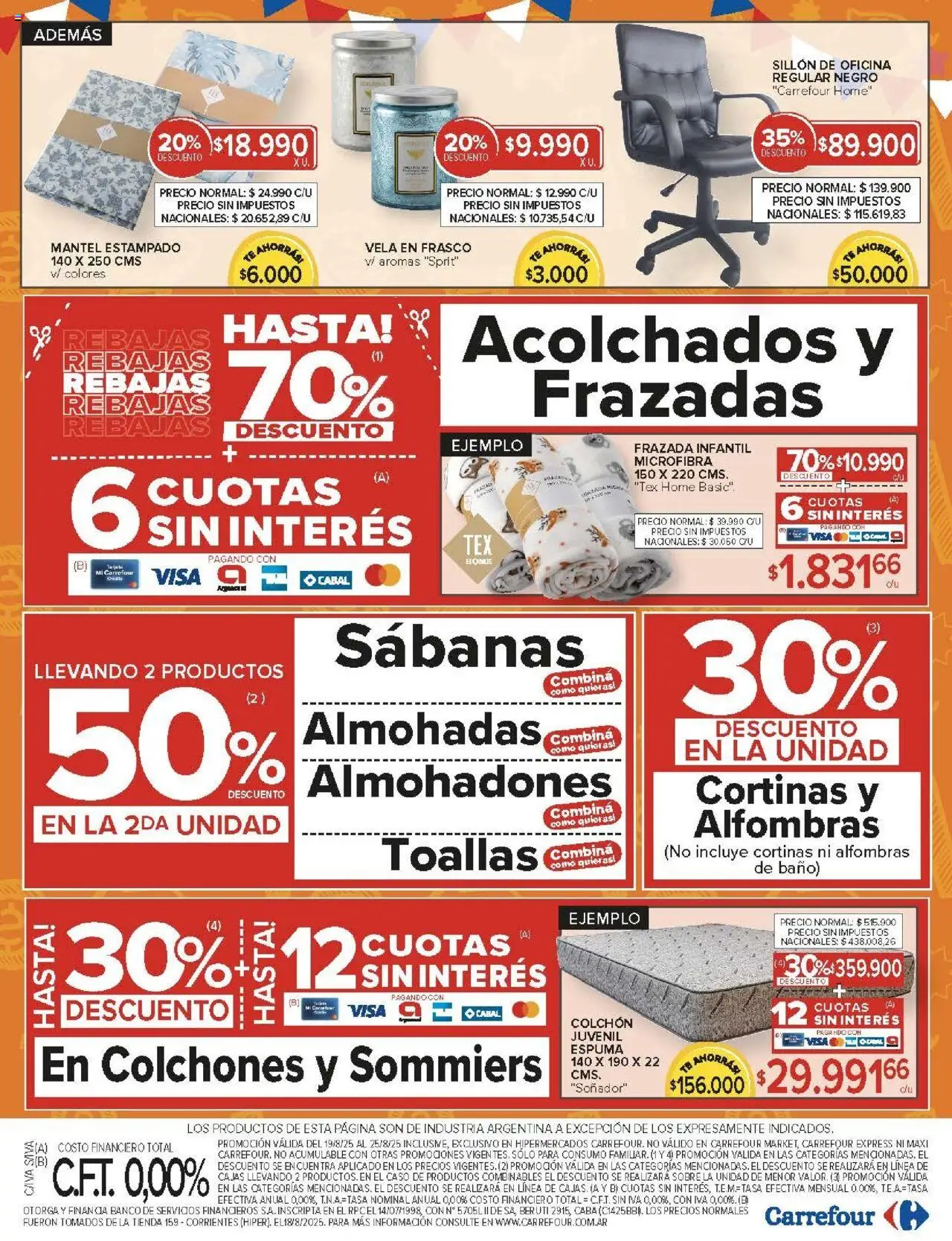 Carrefour ofertas - Córdoba │ válido desde el 19.08.2025 | Página: 20 | Productos: Sabanas, Frazada, Espuma, Té