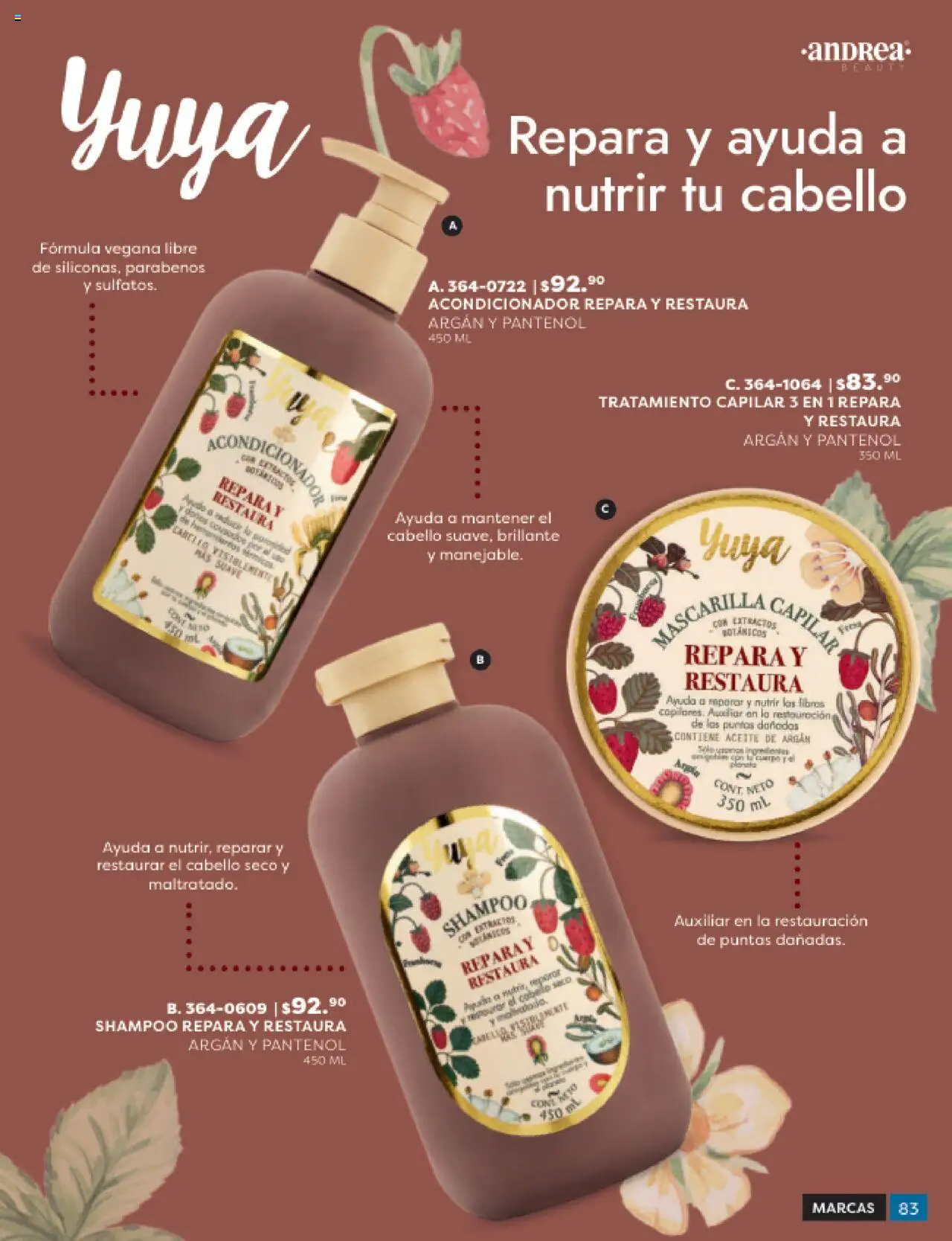 Nuevas ofertas de Andrea válidas en toda la República Mexicana desde el 24.08.2025. ¡Encuentra las mejores ofertas en Andrea - Catálogo Beauty Campaña 5! | Página: 83 | Productos: Aceite, Mascarilla, Acondicionador