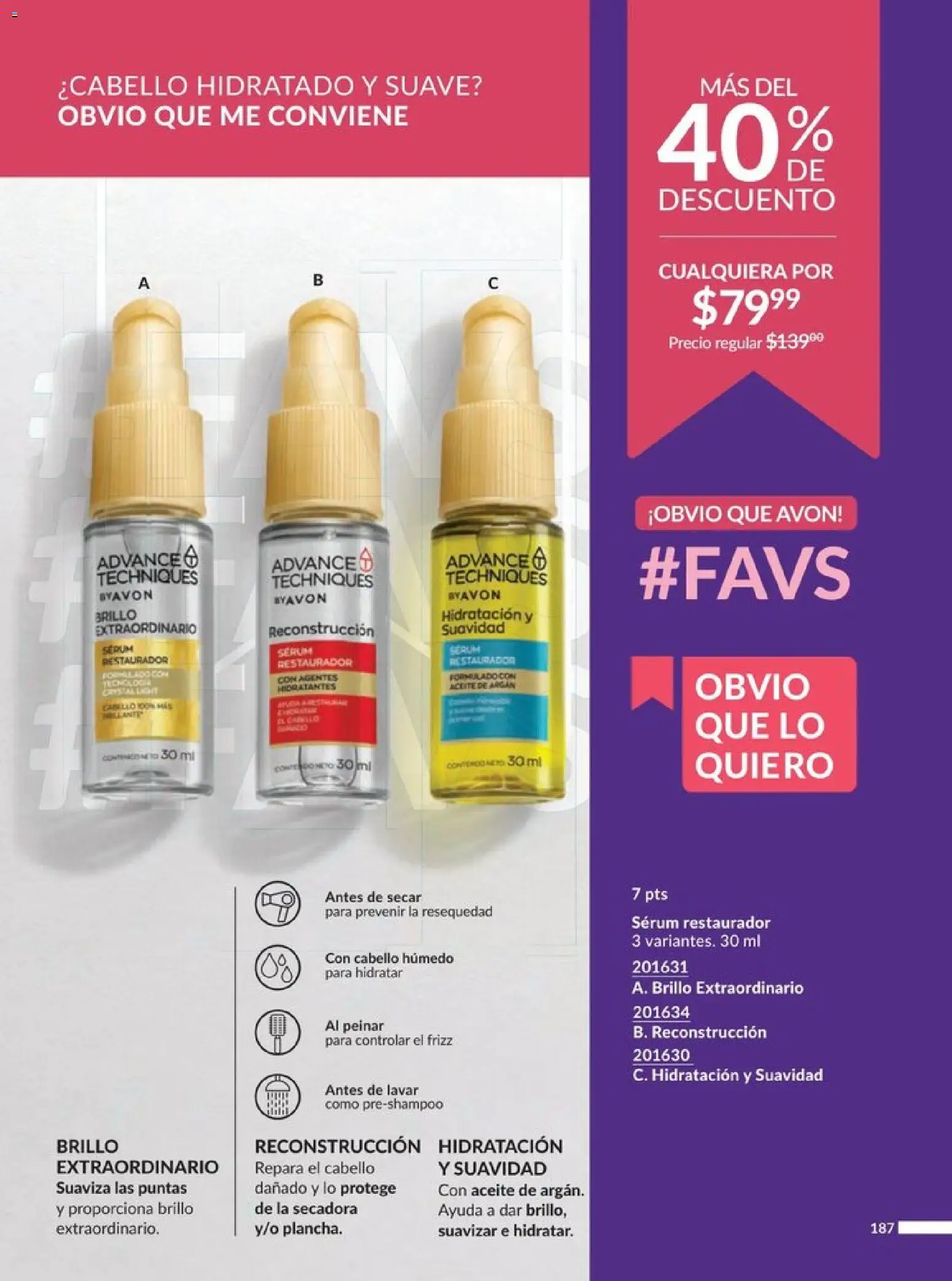 Nuevas ofertas de AVON válidas en toda la República Mexicana desde el 20.12.2025. ¡Encuentra las mejores ofertas en AVON campaña 1 2026! | Página: 196 | Productos: Secadora, Serum, Brillo, Aceite