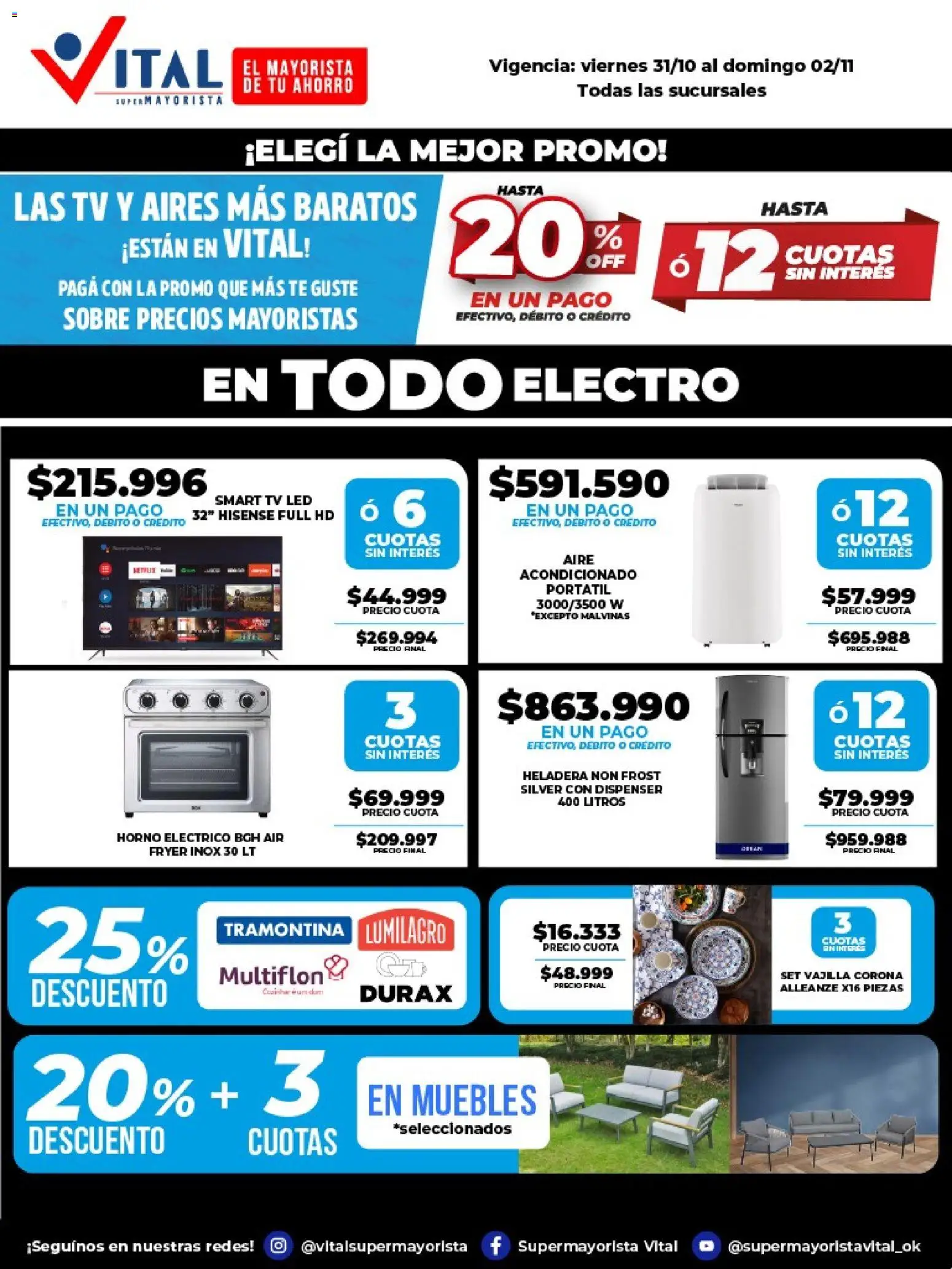 Vital - Ofertas fin Abasto │ válido desde el 31.10.2025 | Página: 2 | Productos: Horno, Sobre, Heladera, Té