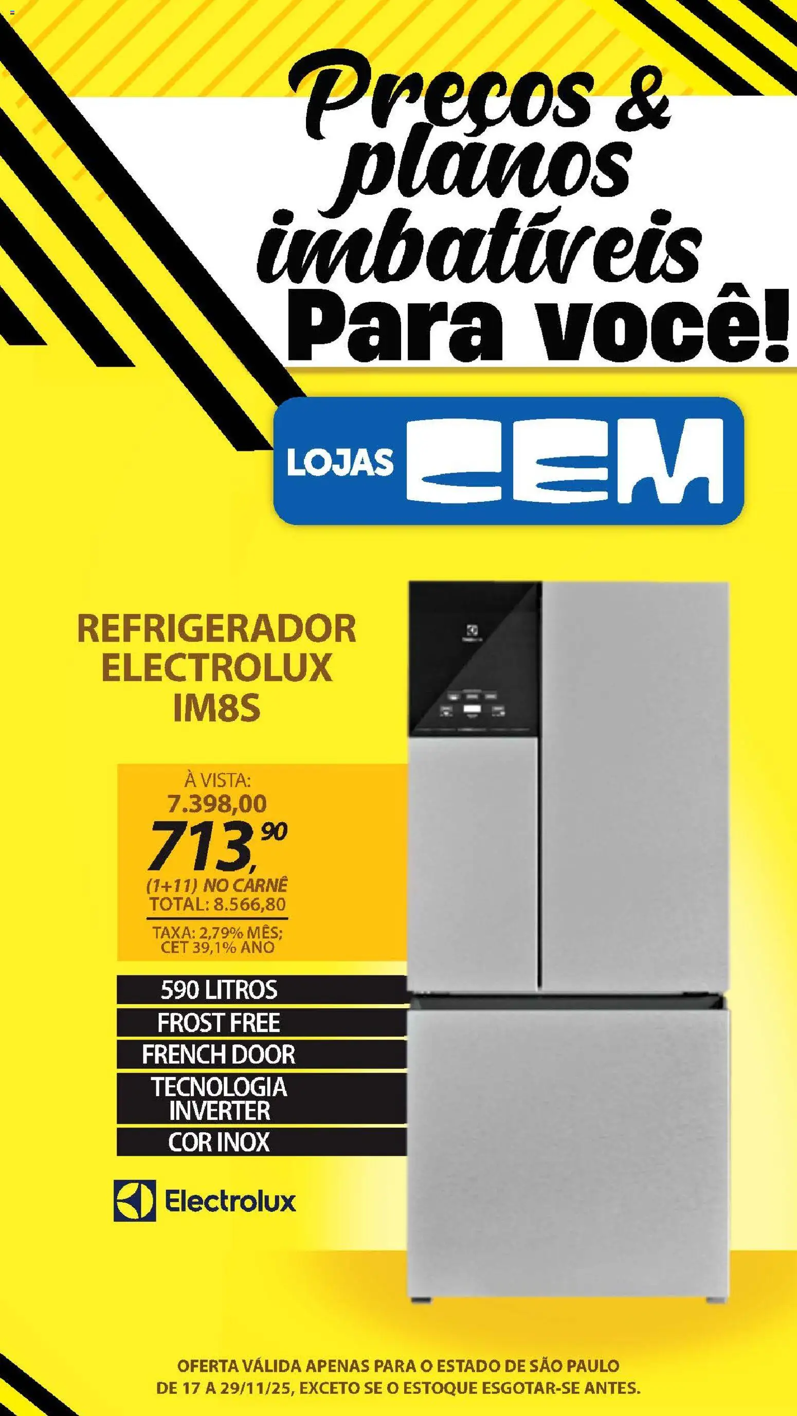 Lojas Cem Folheto - válido de 17.11.2025 | Página: 37 | Produtos: Refrigerador, Carne