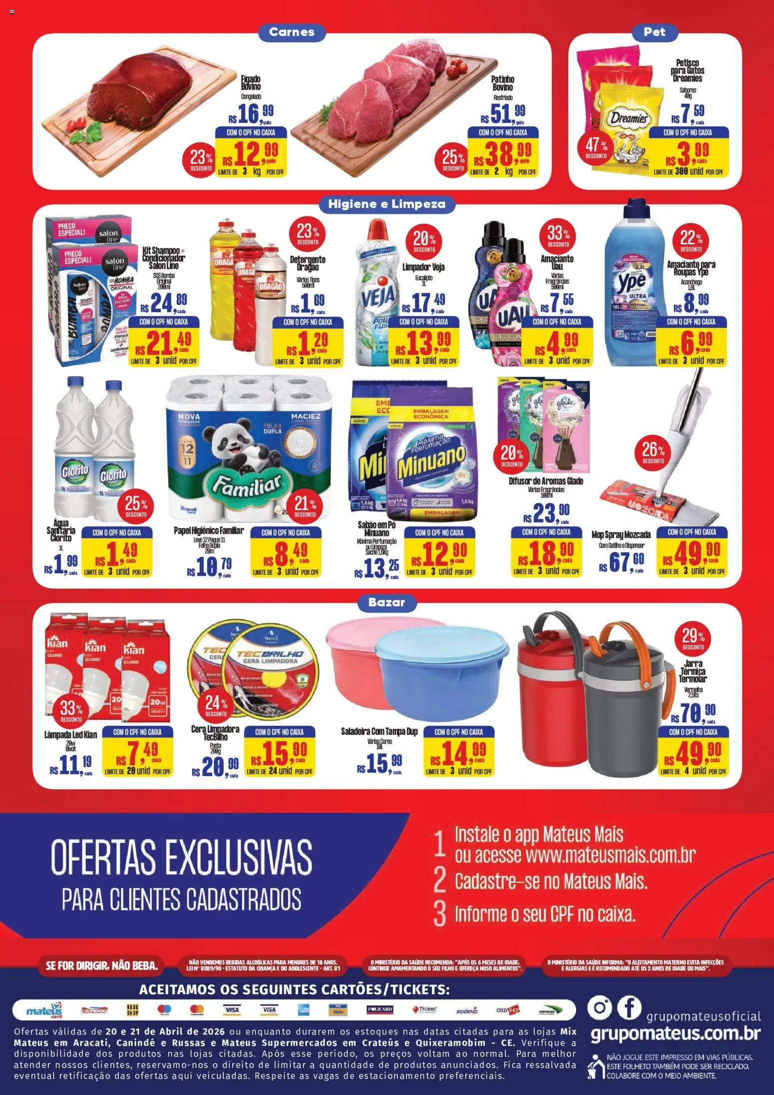 Mateus Folheto - válido de 20.04.2026 | Página: 2 | Produtos: Perfume, Detergente, Lâmpada led, Cera