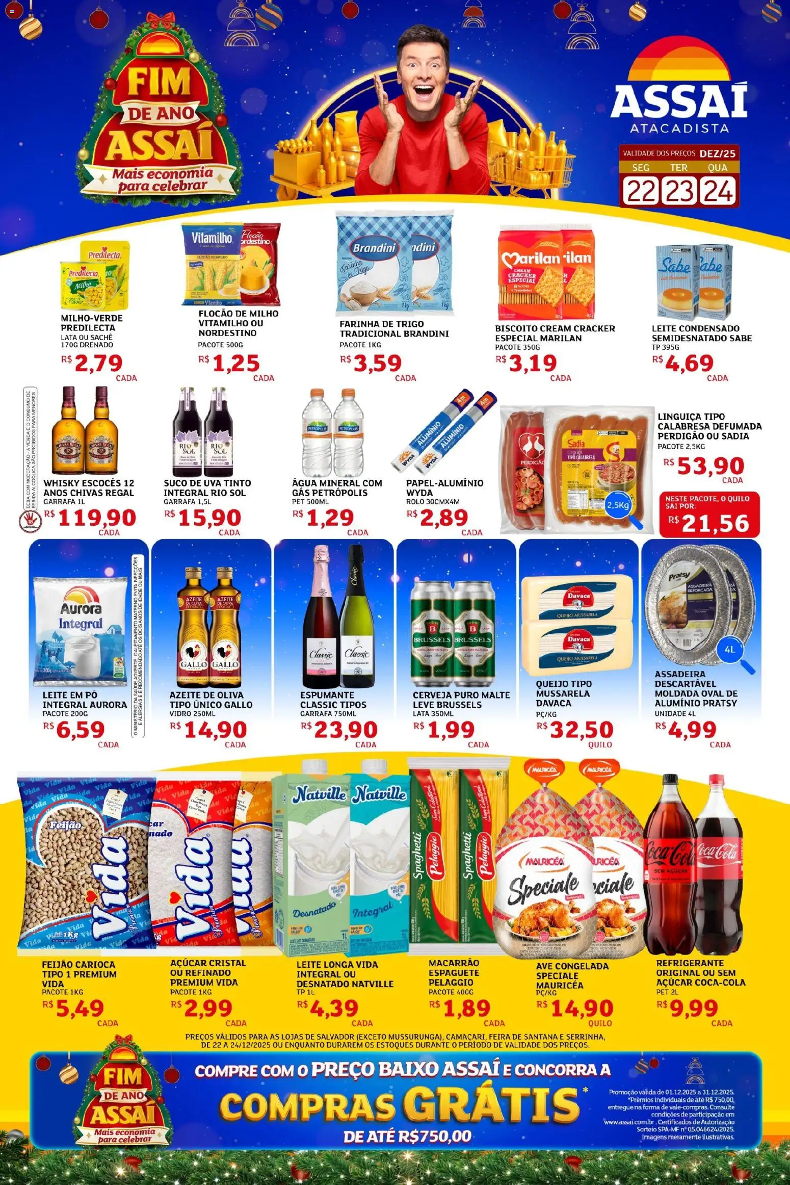Assaí Atacadista Folheto - válido de 22.12.2025 | Página: 1 | Produtos: Rolo, Espumante, Whisky, Água mineral
