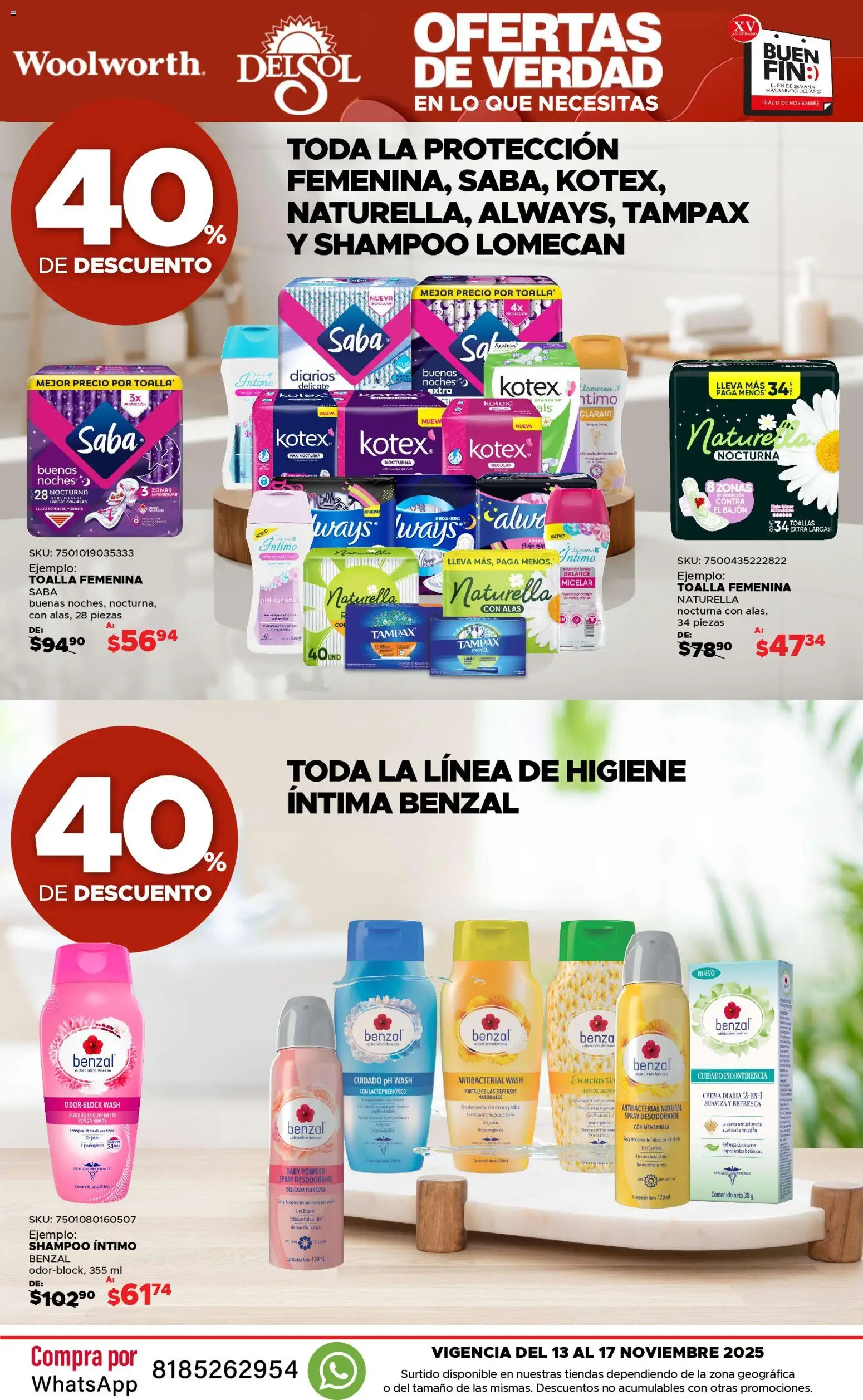 Nuevas ofertas de Del Sol y Woolworth válidas en toda la República Mexicana desde el 13.11.2025. ¡Encuentra las mejores ofertas en Del Sol y Woolworth Buen fin! | Página: 43 | Productos: Desodorante, Crema, Huevo, Toallas