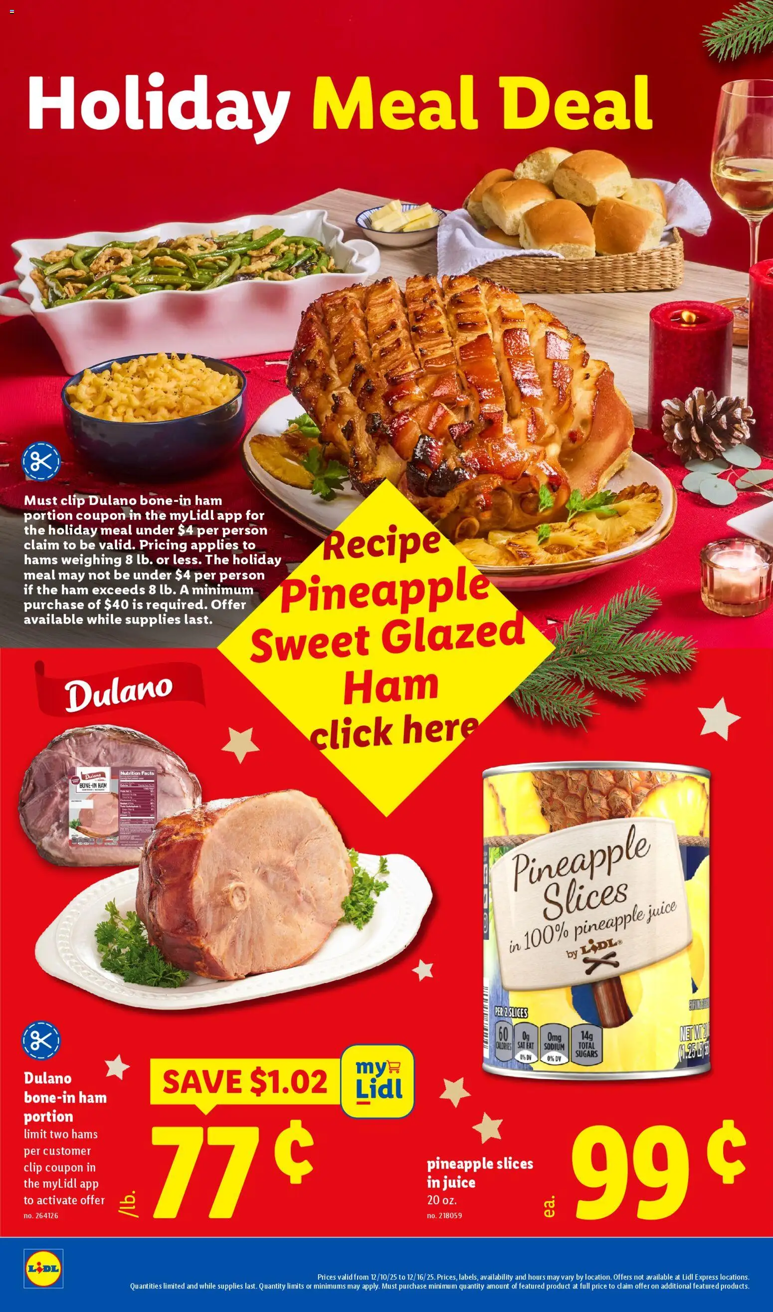 Lidl Weekly Ad - valid from 10.12.2025 | Page: 4 | Products: Clip, Ham, Juice, Pineapple