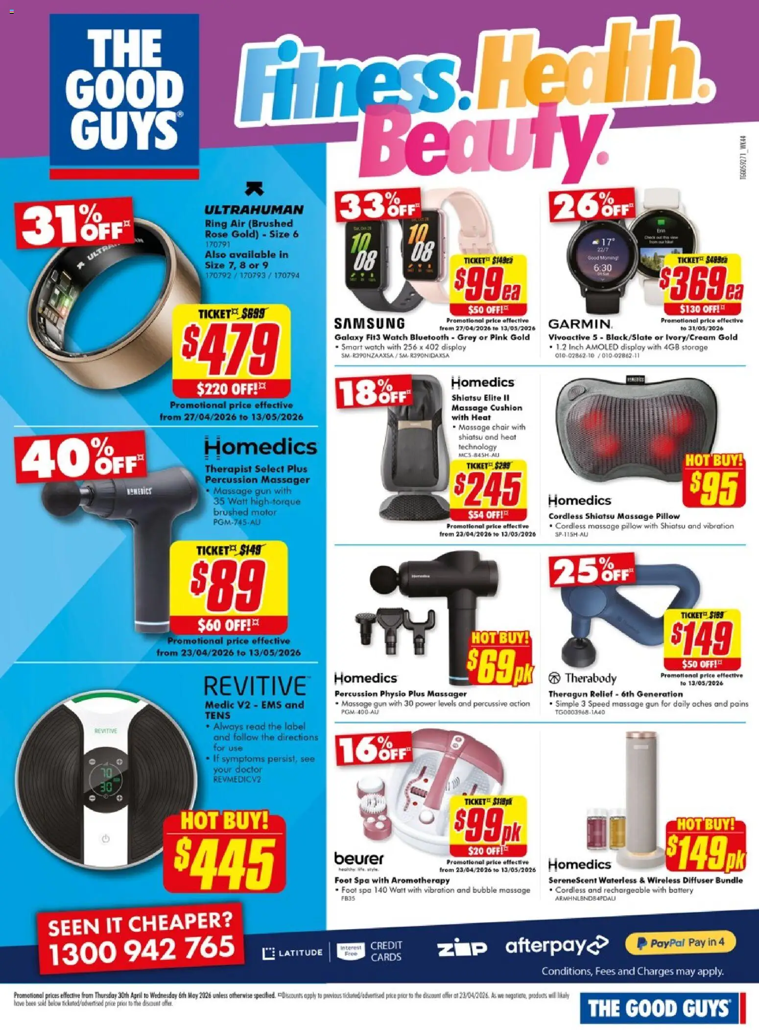 The Good Guys catalogue - valid from 29.04.2026 | Page: 10 | Products: Chair, Battery, Watch, Pillow