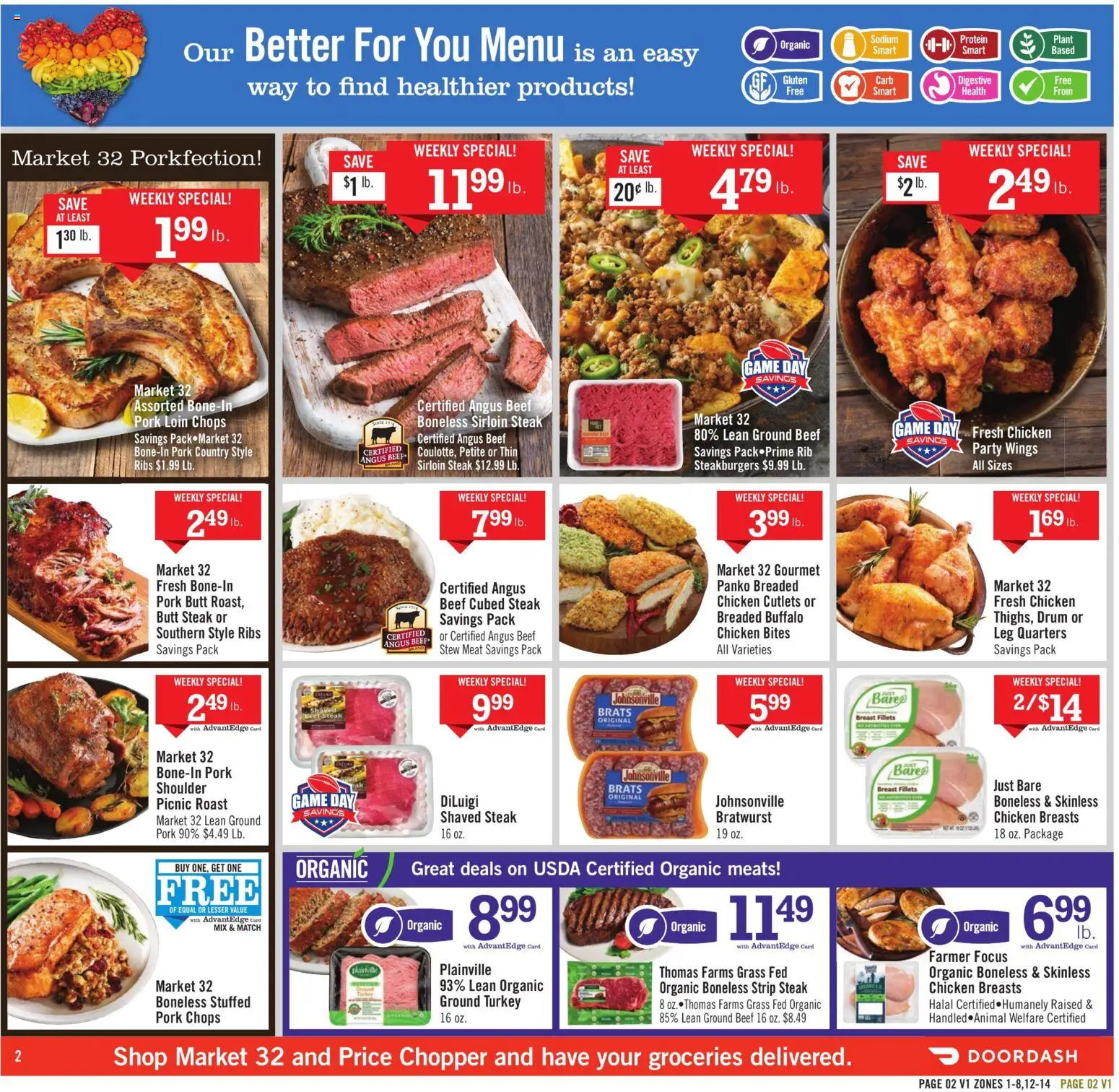 Price Chopper Weekly Ad - valid from 01.02.2026 | Page: 2 | Products: Pork, Beef, Game