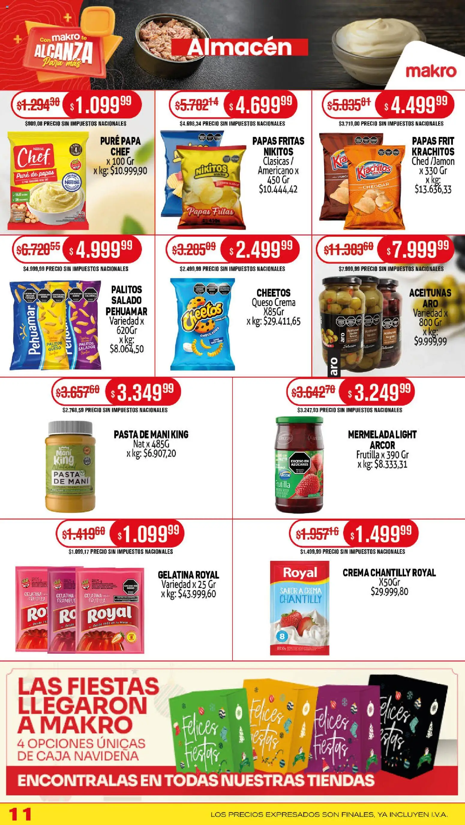 Makro ofertas │ válido desde el 27.11.2025 | Página: 11 | Productos: Aceitunas, Mani, Té, Crema