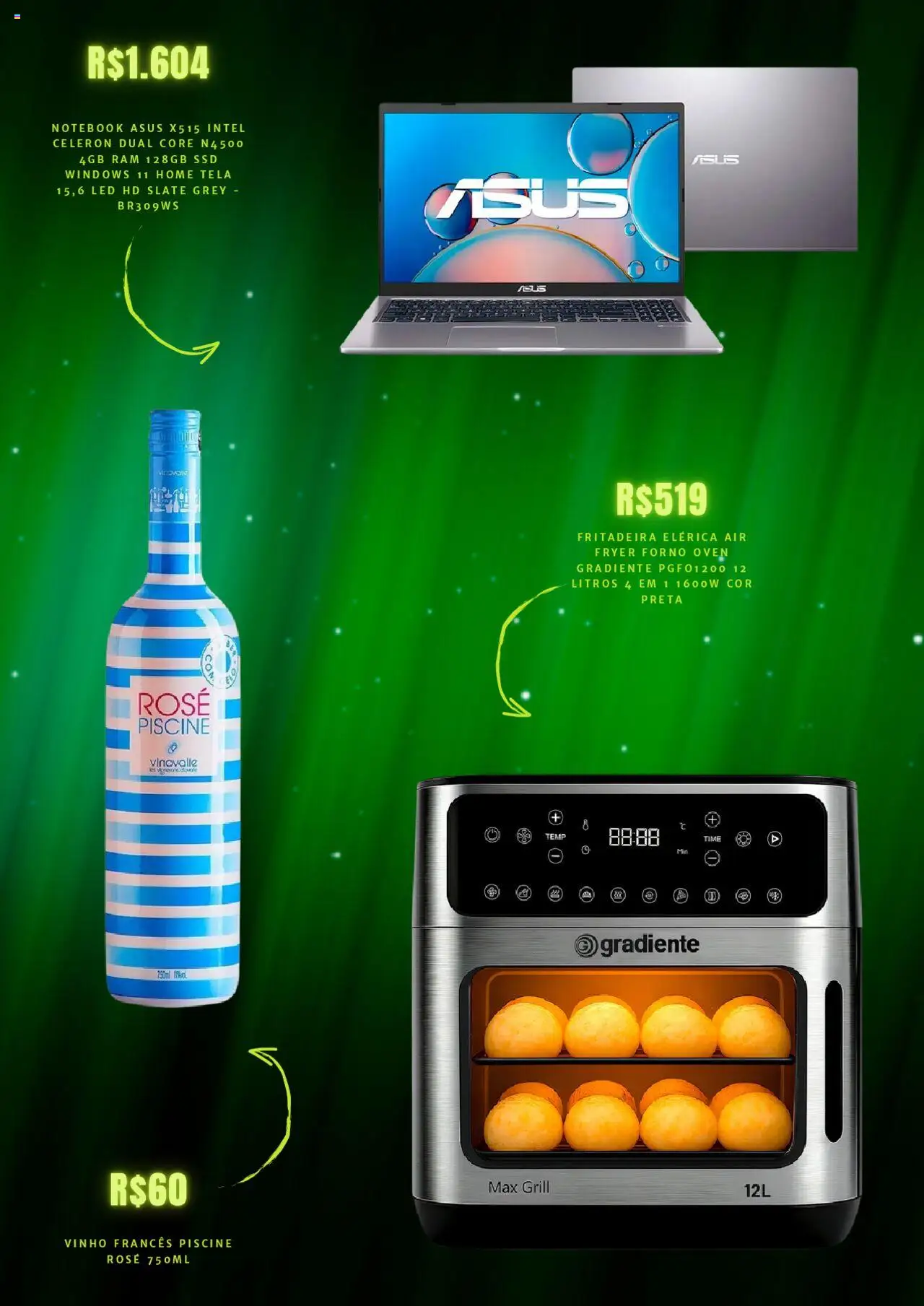 Mercado Livre Folheto - válido de 24.09.2025 | Página: 5 | Produtos: Grill, Air fryer, Tela, Vinho