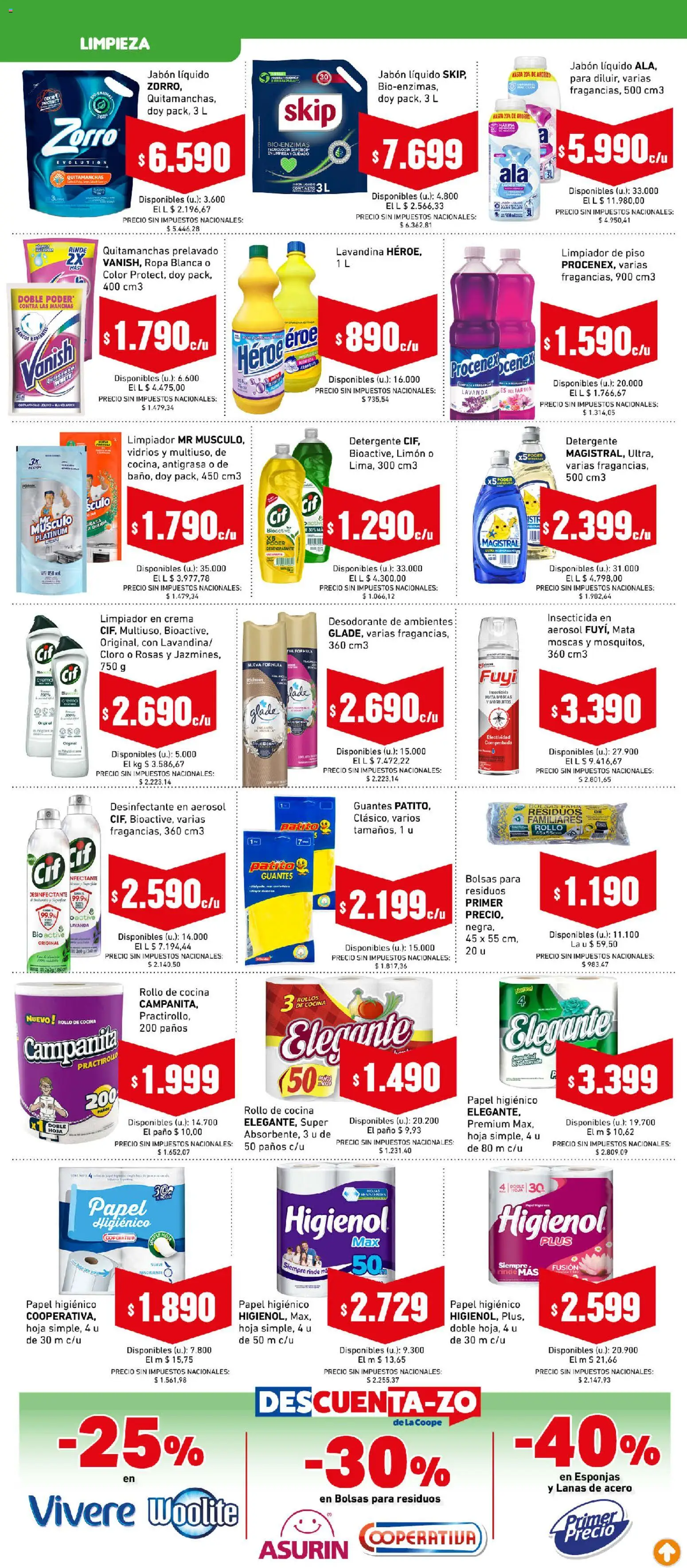 Cooperativa Obrera - Ahorrón │ válido desde el 15.01.2026 | Página: 7 | Productos: Lavandina, Cocina, Quitamanchas, Ropa