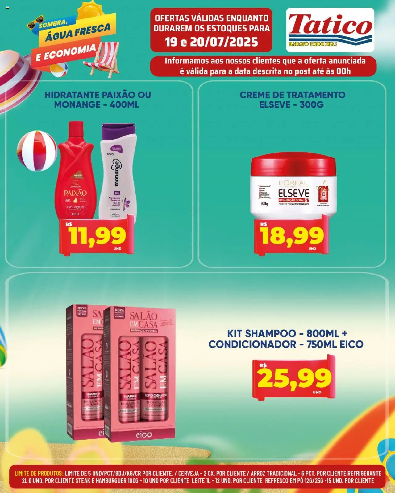 Tatico Folheto - válido de 19.07.2025 | Página: 18 | Produtos: Pó, Condicionador, Leite, Arroz