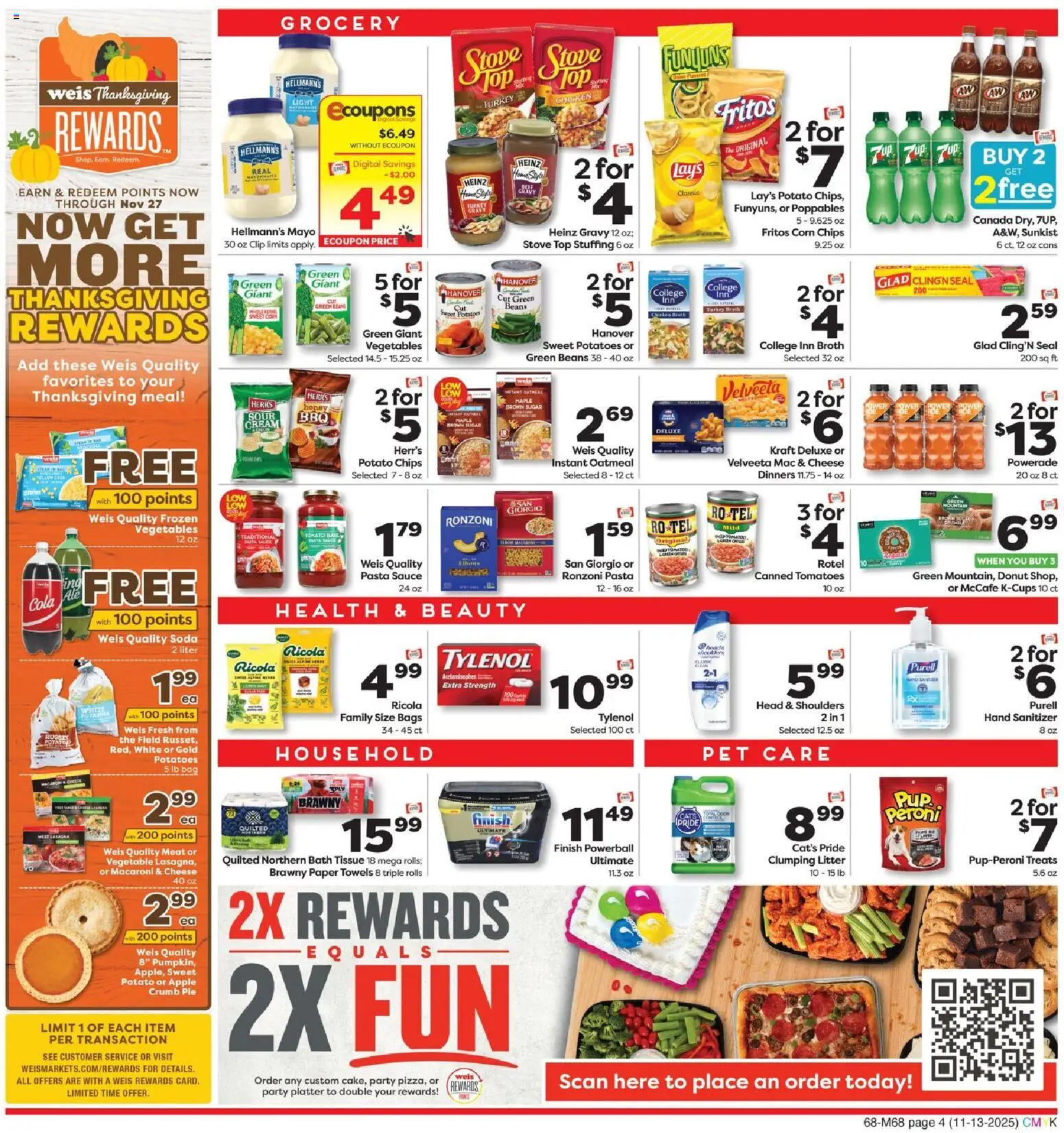 Weis Grand Opening - valid from 13.11.2025 | Page: 8 | Products: Cheese, Pasta, Vegetables, Crumb Pie