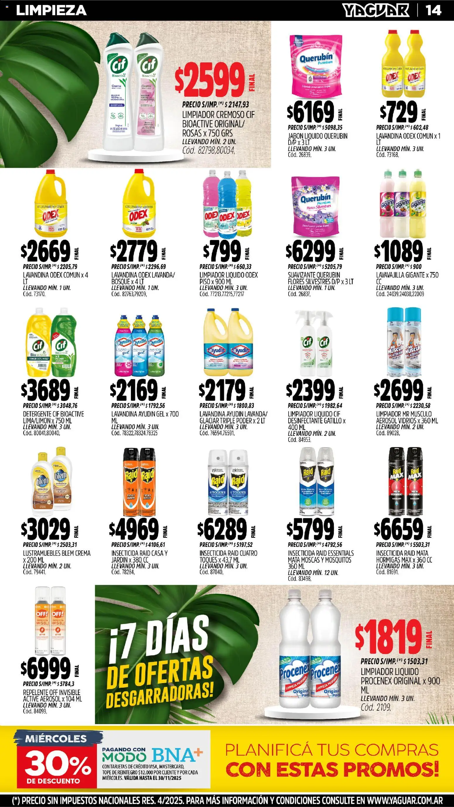 Yaguar - Trelew │ válido desde el 10.11.2025 | Página: 15 | Productos: Mata moscas, Insecticida, Jabón líquido, Crema