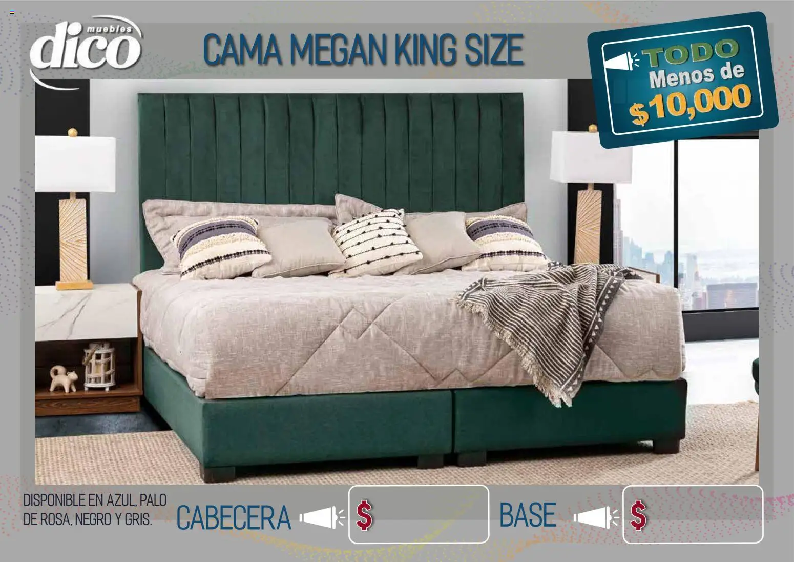 Nuevas ofertas de Muebles Dico válidas en toda la República Mexicana desde el 09.04.2026. ¡Encuentra las mejores ofertas en Muebles Dico catálogo Todo menos de 10000 Pacifico! | Página: 13 | Productos: Cabecera, Cama