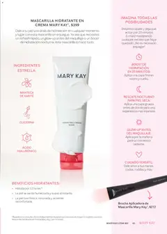 Vista previa de MASCARILLA HIDRATANTE EN CREMA MARY KAY, Mascarilla hidratante sin enjuague para un refresh rápido, un glow-up antes del maquillaje o un boost de hidratación nocturna., nuevo folleto de la tienda, válido en México a partir del 01.03.2026 | Página: 61 | Productos: Crema, Mascarilla, Maquillaje