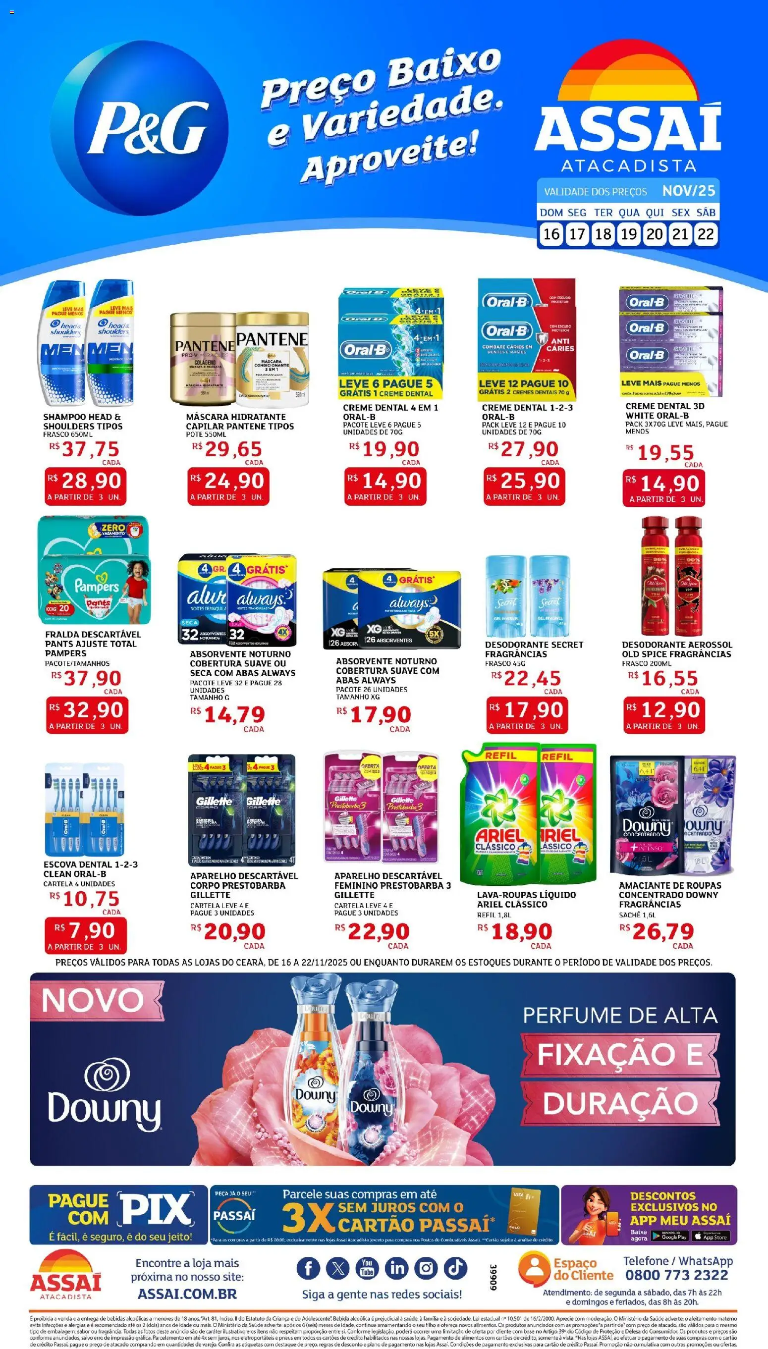 Assaí Atacadista Folheto - válido de 17.11.2025 | Página: 1 | Produtos: Desodorante, Baixo, Telefone, Amaciante